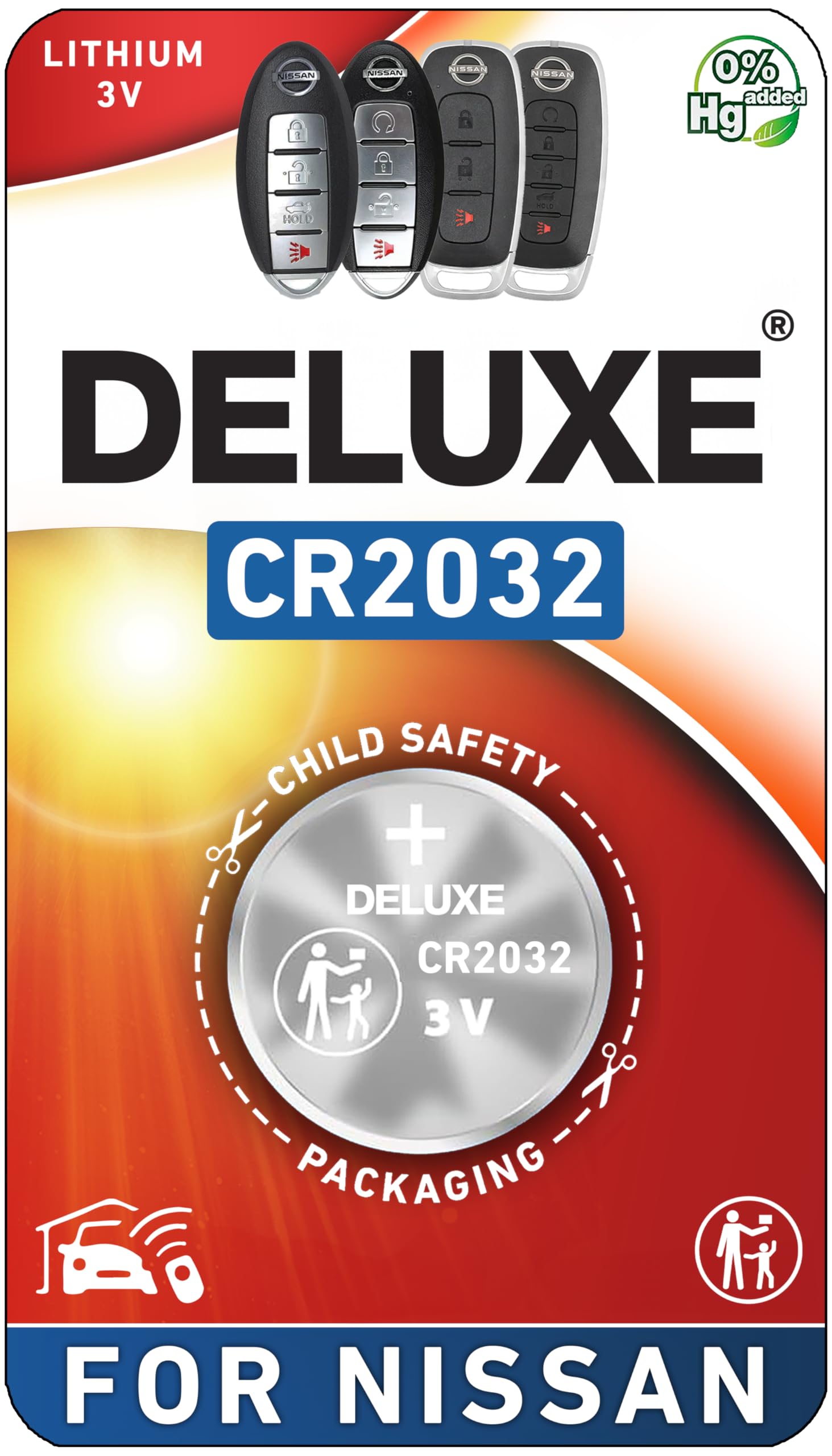 Key Fob Replacement Battery For Nissan (Rogue Altima Sentra Versa Pathfinder Murano Maxima Kicks Titan Frontier Armada Leaf Juke