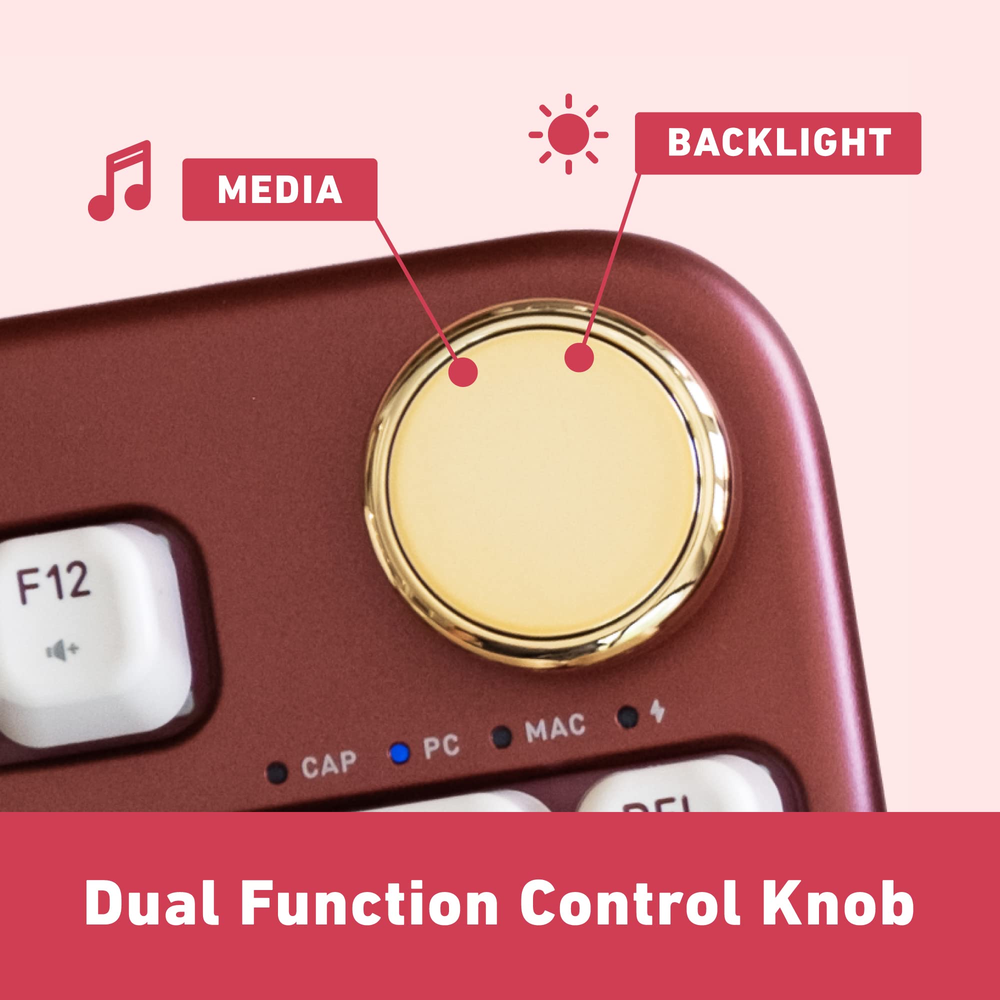 Azio Izo Wireless Bt5/Usb Pc & Mac Mechanical Keyboard, Baroque Rose