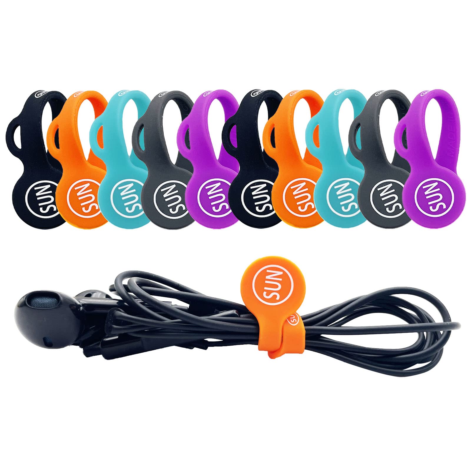 Sunficon 10 Pack Cable Organizers Clips Earbuds Cords Organizers Magnetic Cable Clips Bookmark Whiteboard Noticeboard Fridge Mag