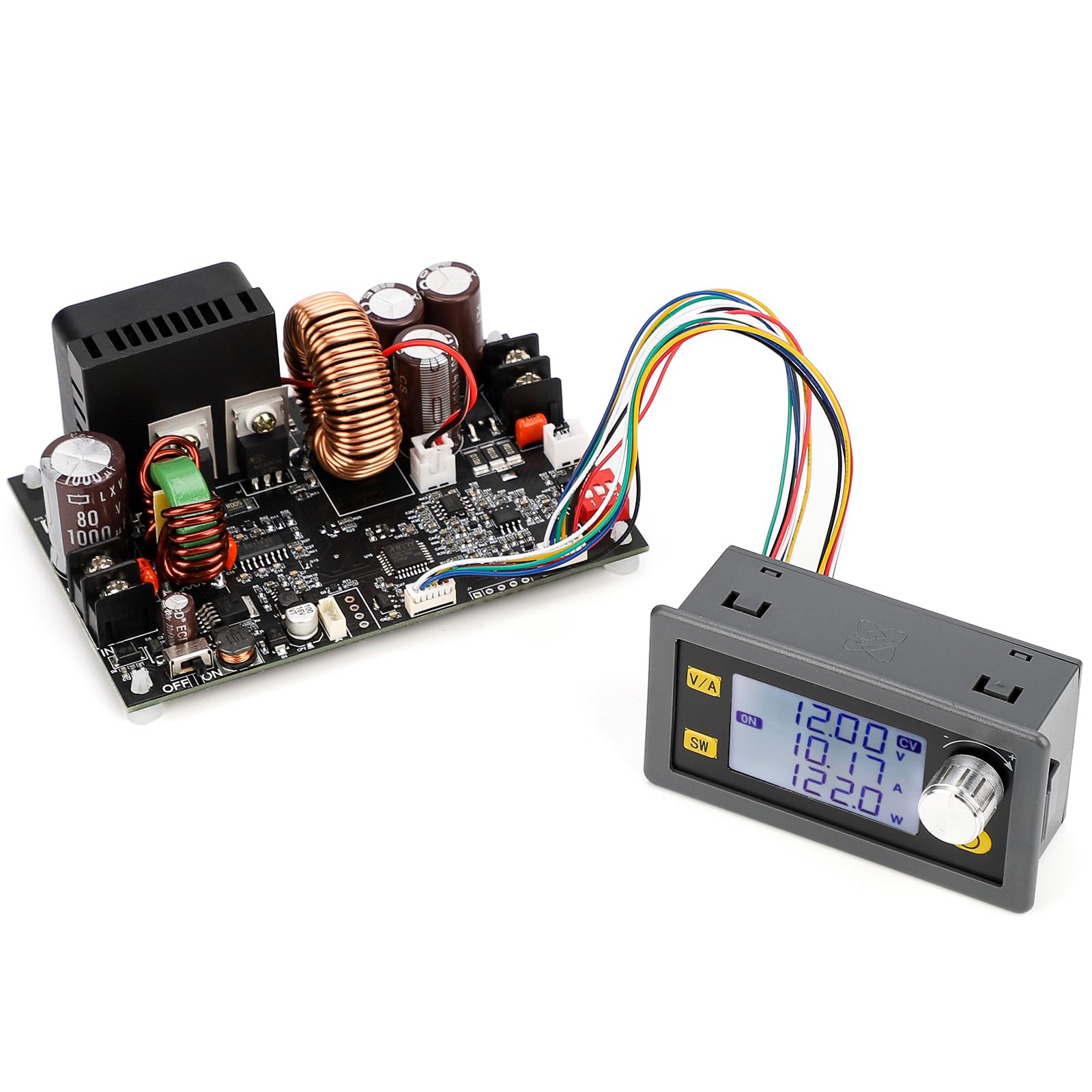 Drok Cnc Dc Buck Converter With Meter, 6 70V To 0 60V 20A 1200W, Dc 5V 9V 12V 24V 36V 48V 60V Fixed Output Voltage, Adjustable P
