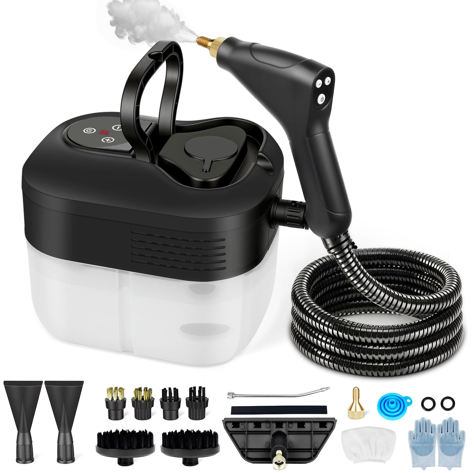 Olivesun Steam Cleaner with 16pcs Accessories, 1.8L Extra Large Capacity, 15SHeat Up with 3.5Bar High Pressure Steam, 6Level A