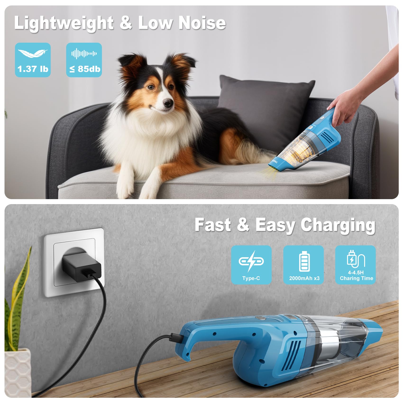 Troizo Handheld Vacuum Cordless, Portable Car Vacuum Cleaner With 14500Pa Powerful Suction And Brushless Motor, Rechargeable Han