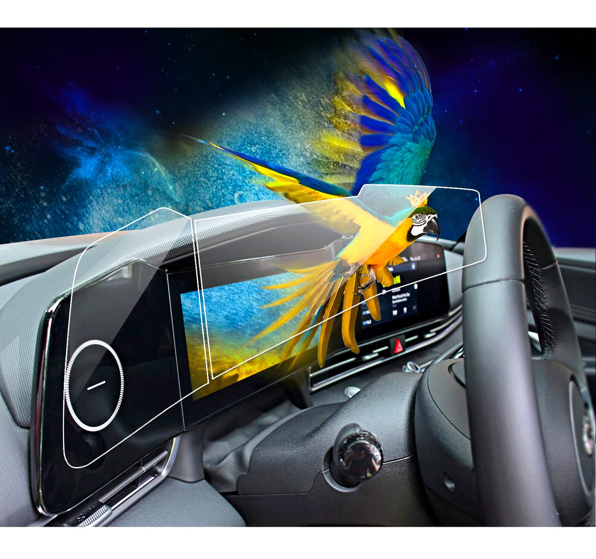 Eueky 2Pcs 2024 Screen Protector For Hyundai Elantra 2021 2022 2023 Accessories Navigation And Dashboard Touchscreen Protective