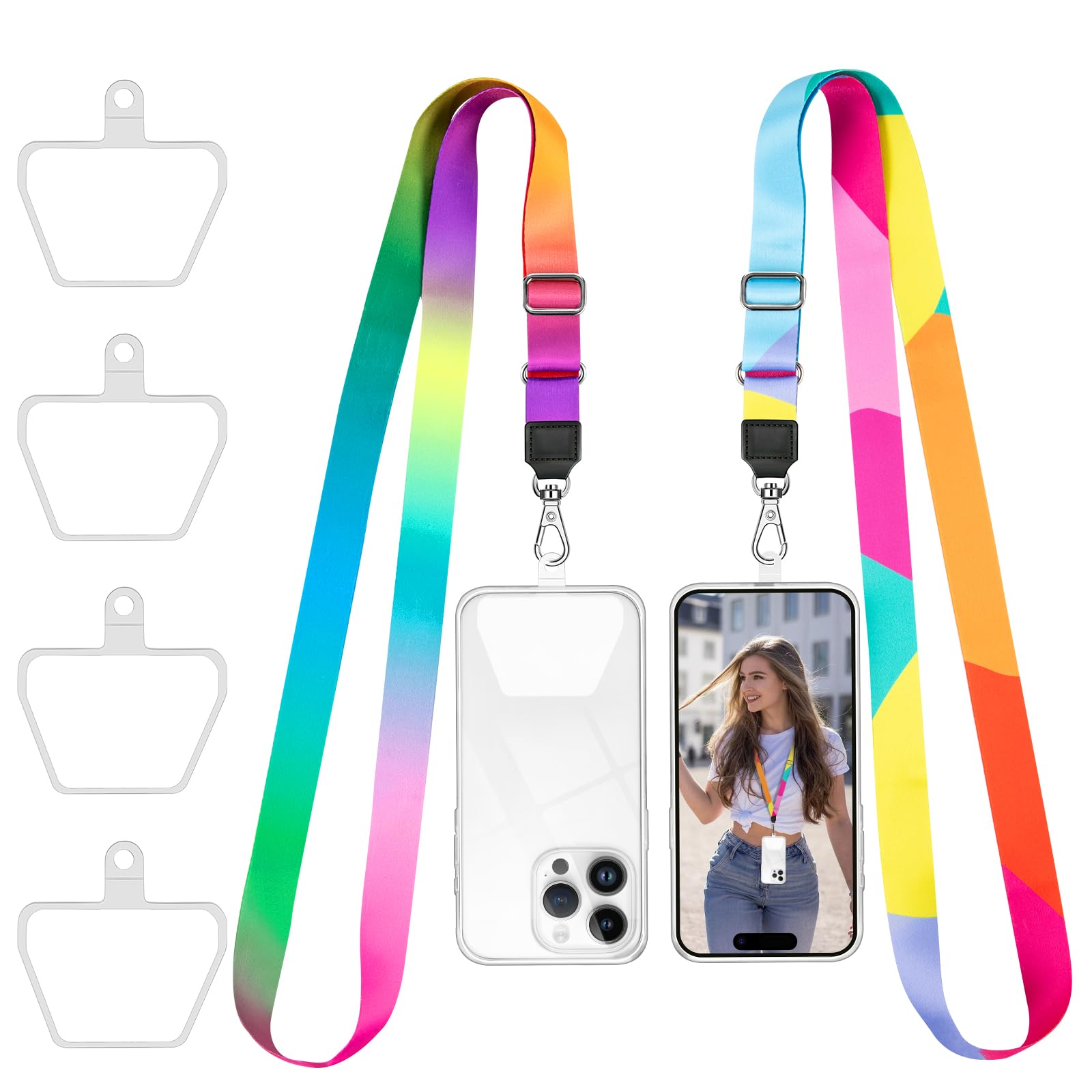 Doormoon Phone Lanyard, Universal Phone Charm Adjustable Neck Straps for Phone Case Keys ID Badges Compatible with iPhone, Samsu
