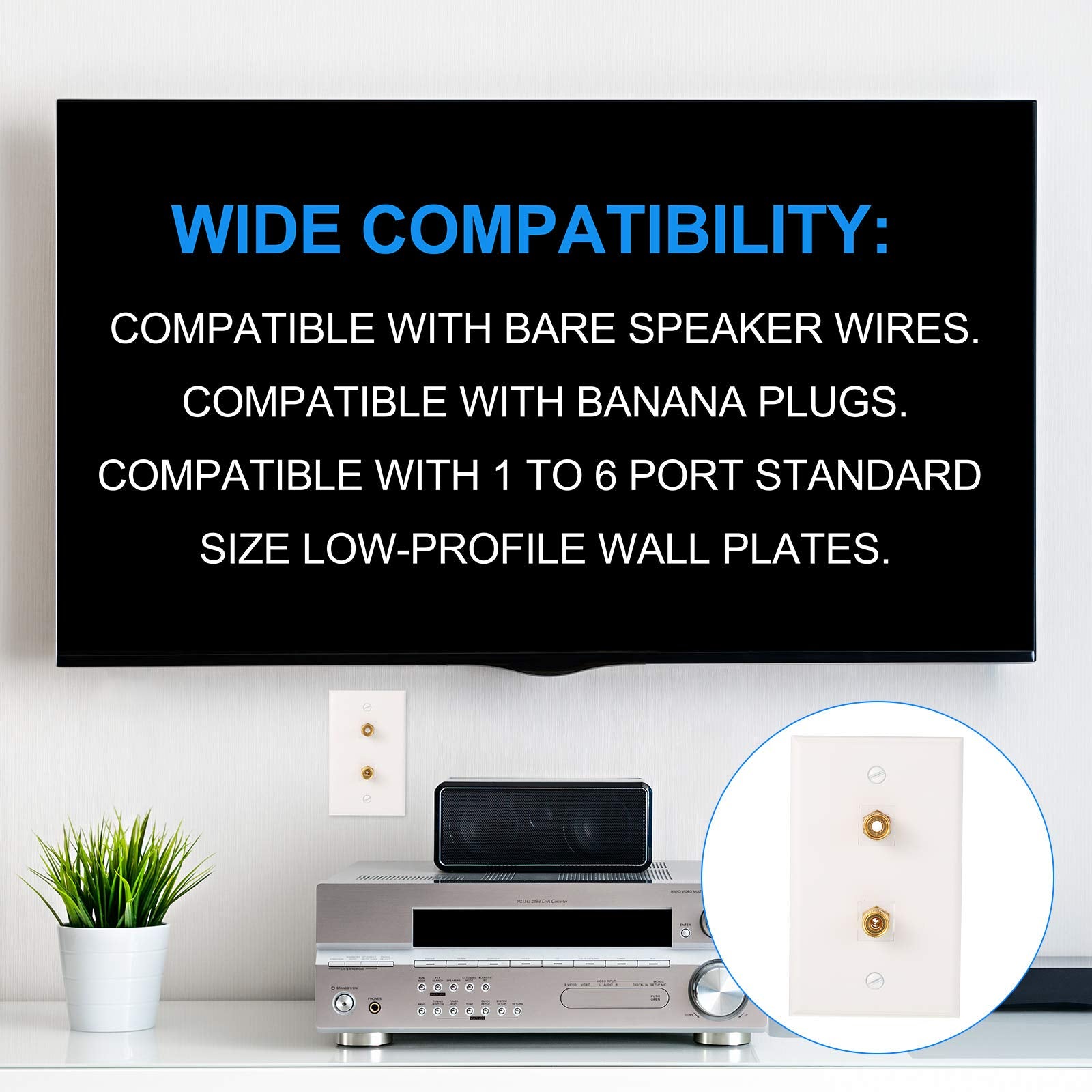 Banana Jack Binding Post Keystone Jack Insert, Black And Red Rings Audio Speaker Keystone Connector Screw Type Inline Coupler Fo