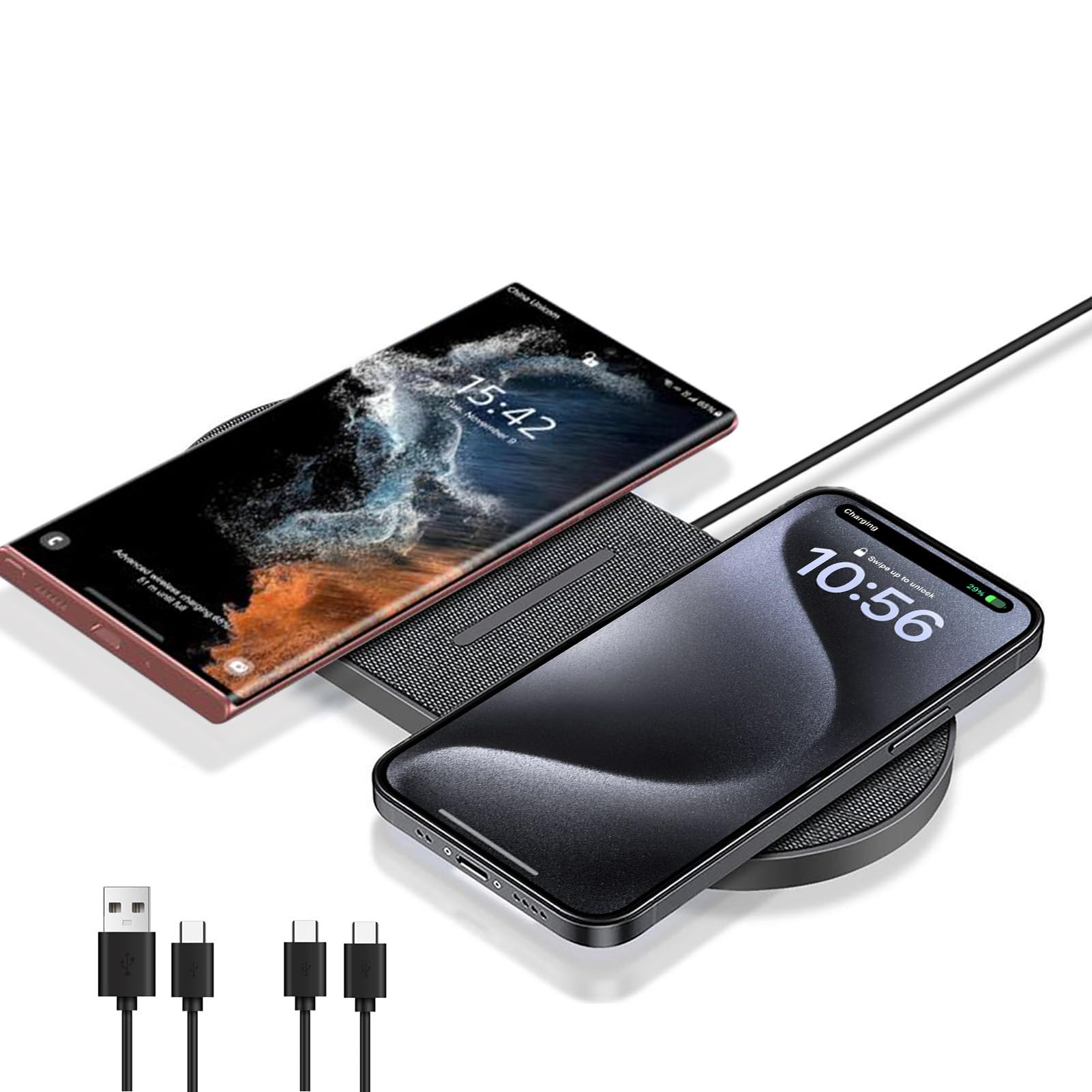 40W Wireless Charging Pad, Dual 20W Fast Wireless Charging Mat for iPhone 16 15 14 13 12 11/Pro/Pro Max/SE/X/XS,Apple Airpods 4/