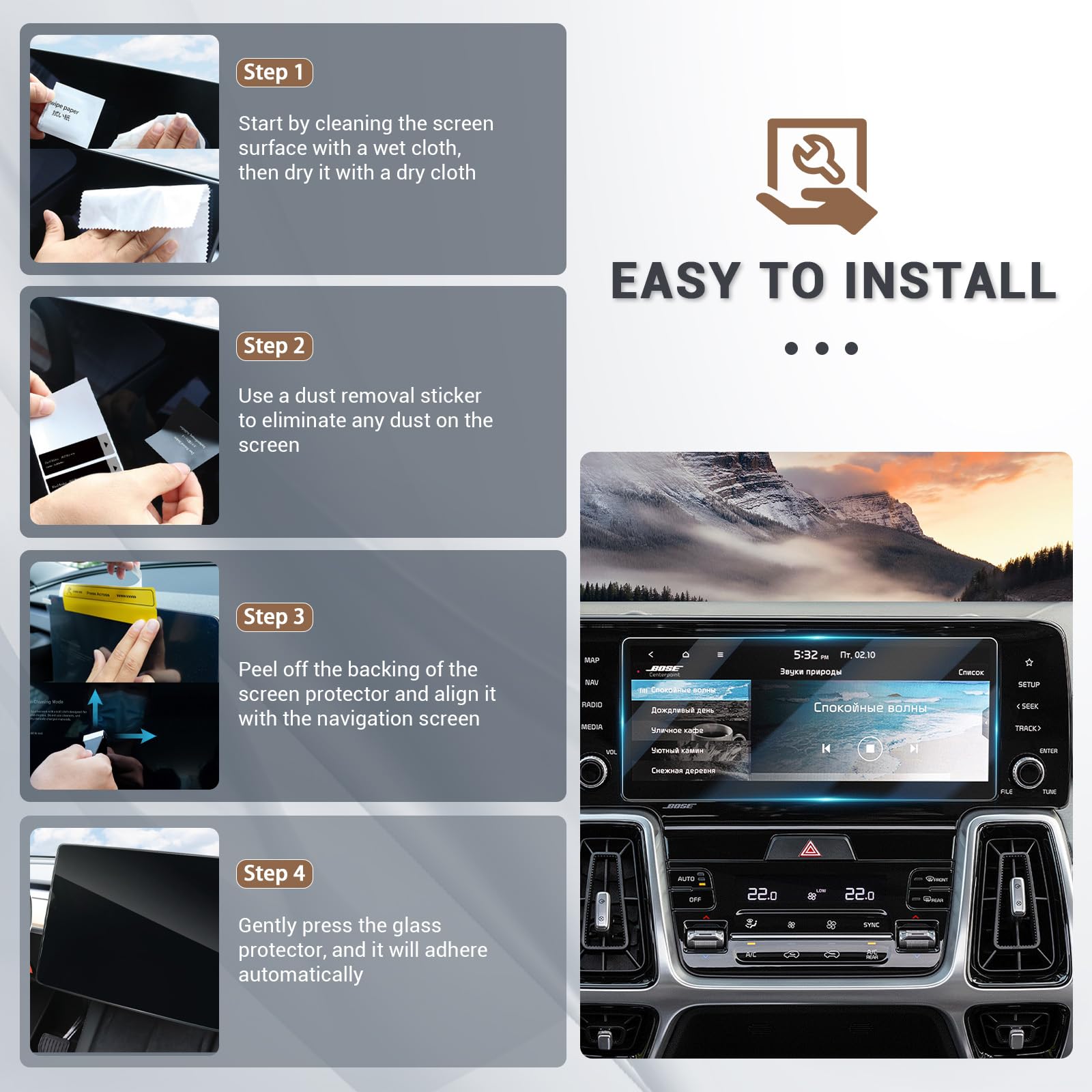 Yee Pin Kia Sorento 2022 2023 Screen Protector For 2022 2023 Kia Sorento Mq4 2021 10.25In Navigation Display Compatible With 2022 2023 2024 Kia Forte Gt Line 10.25In Screen Protector 2022 2023 2024