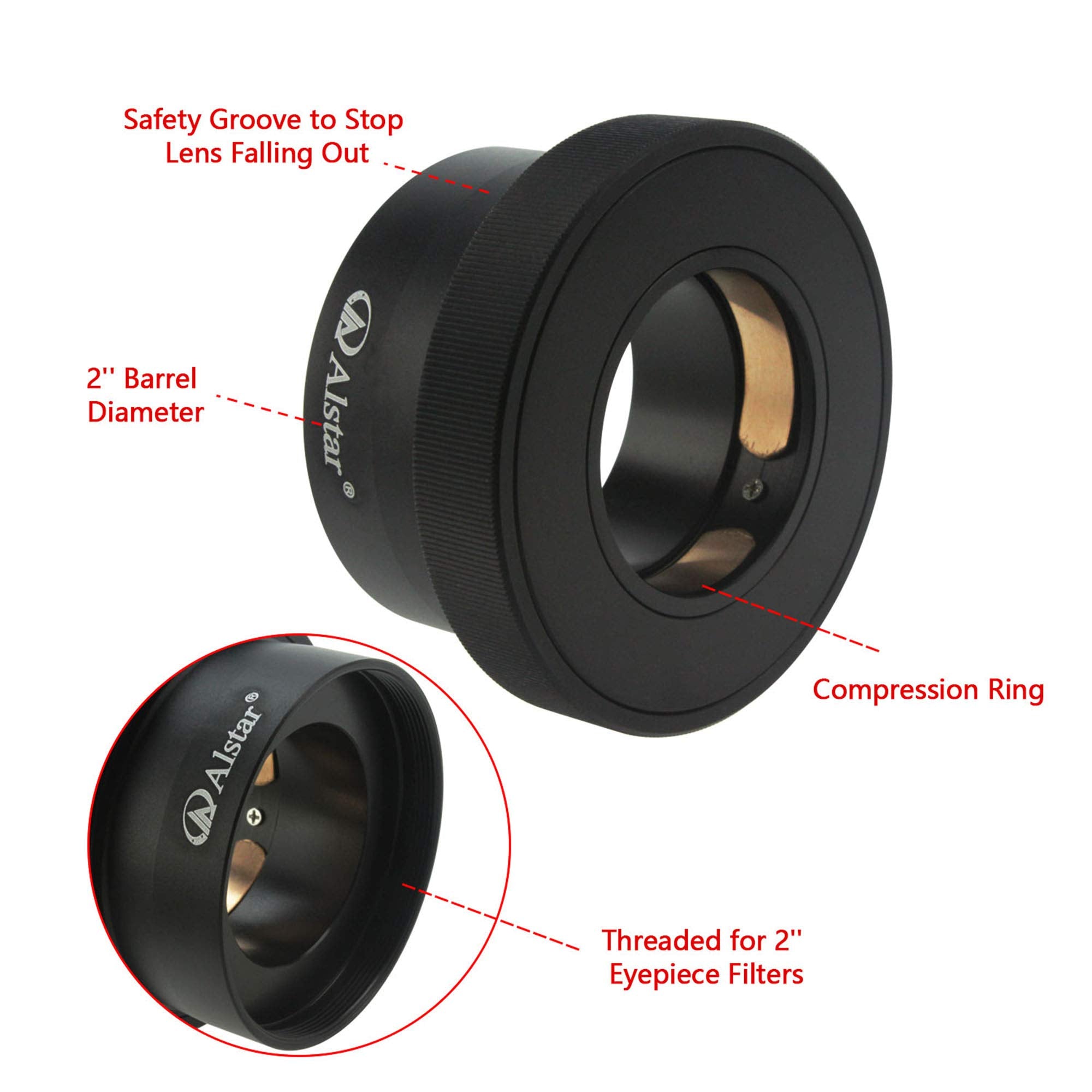 Alstar 1.25'' / 2'' Twist Lock Adapter   Firmly And Gently Holds And Centres Your Eyepieces