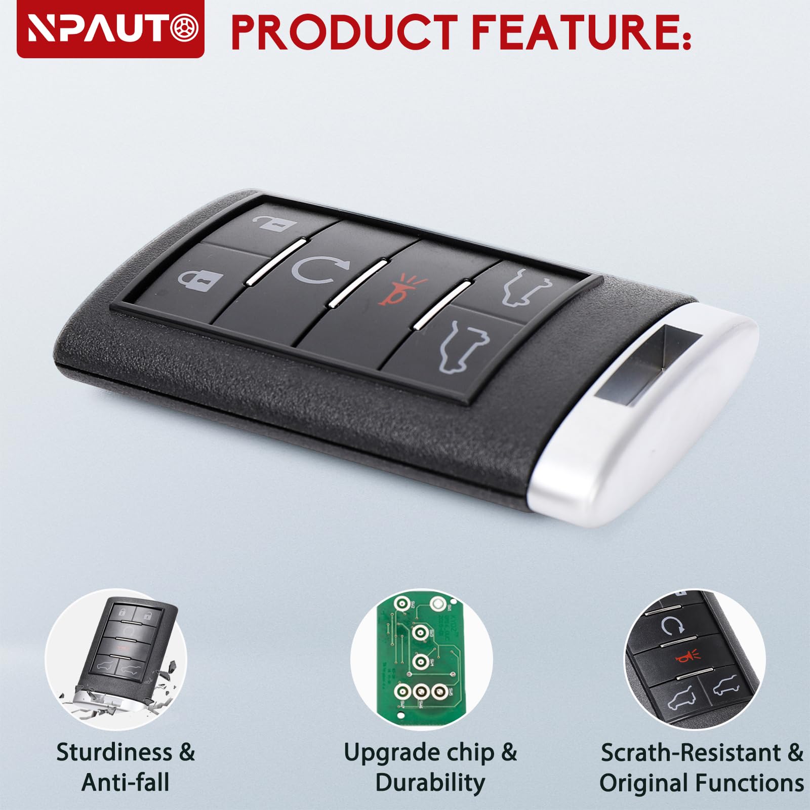Npauto Key Fob Compatible With Caddilac Escalade Esv Ext 2007 2008 2009 2010 2012 2013 2014   Keyless Entry Remote Control Start