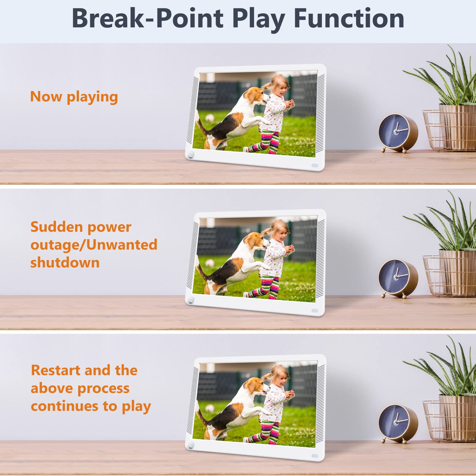 Atatat Digital Picture Frame With Motion Sensor 10.1 Inch White