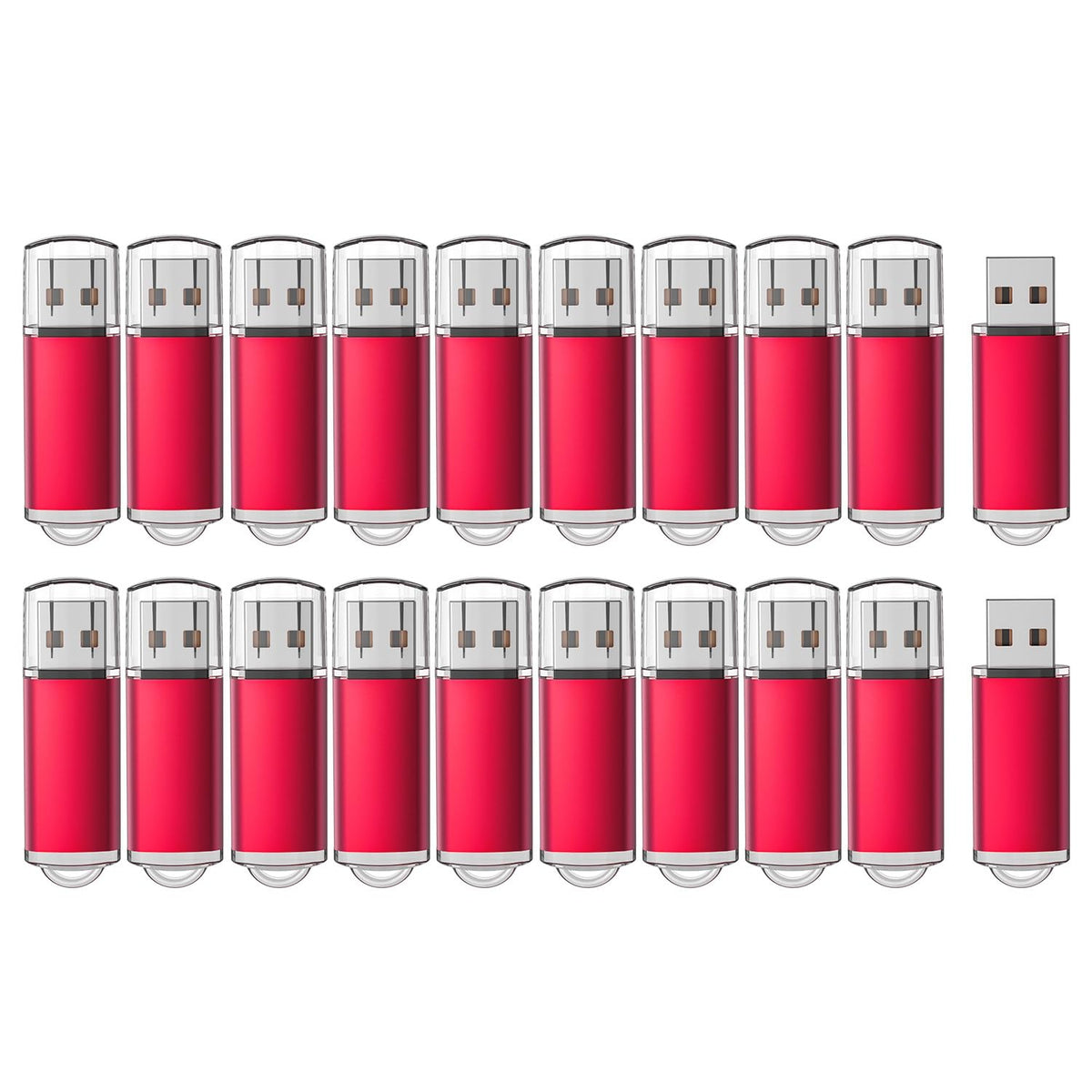 Raoyi 20Pcs 1Gb Usb Flash Drive Usb 2.0 Memory Stick Bulk Thumb Drive Pen Drive Jump Drive Red