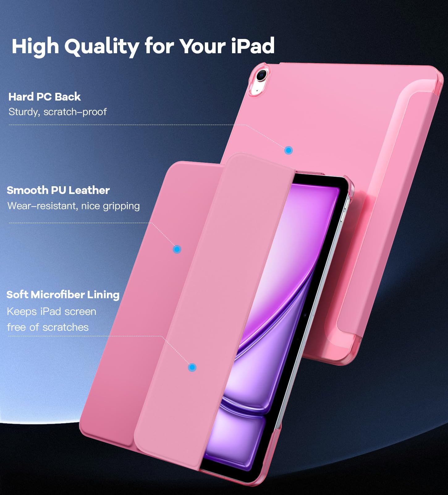 Timovo For Ipad Air 13 Inch Case M2 2024, Slim Stand Cover For Ipad Air 13-Inch, Support Touch Id, Auto Wake/Sleep Smart Shell W