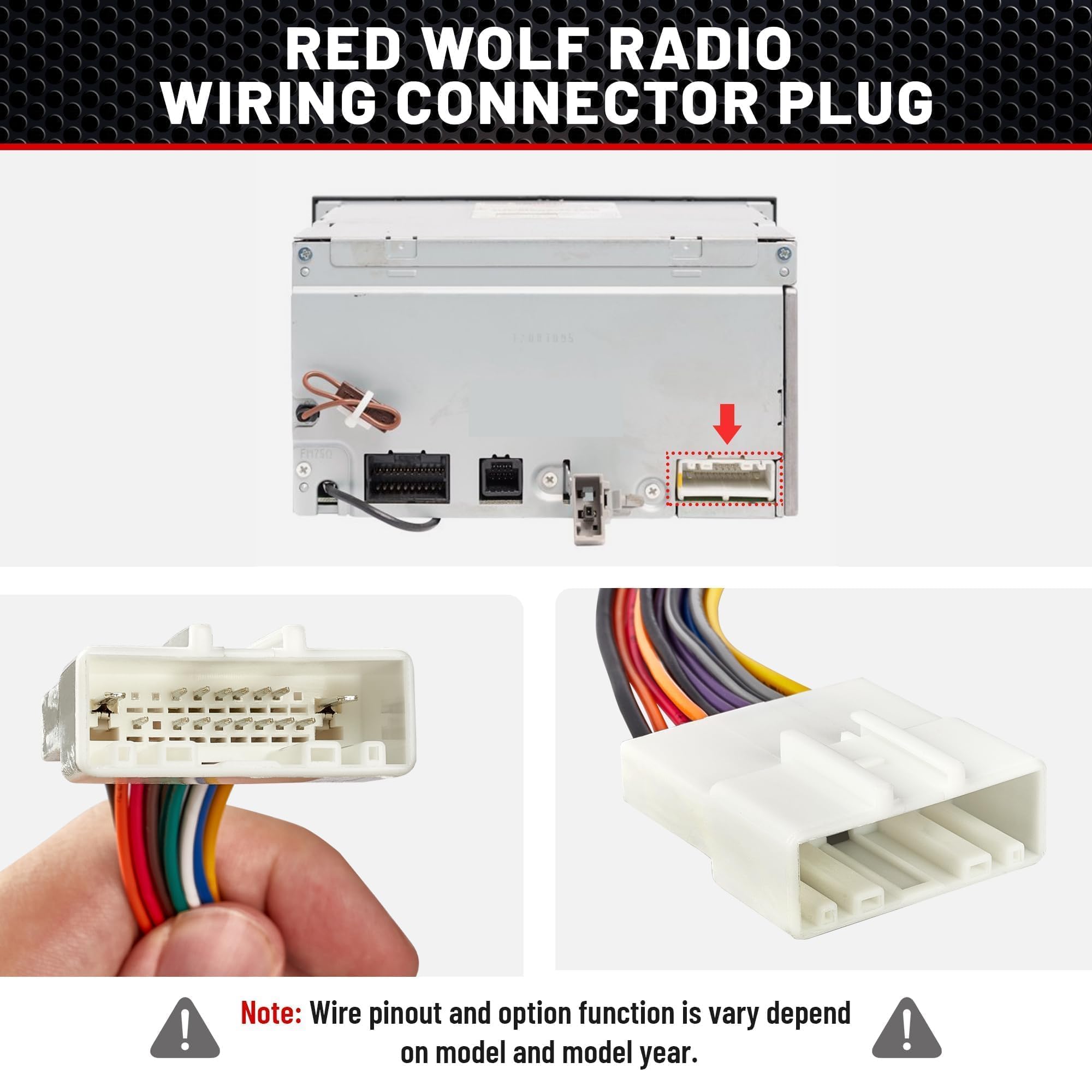 Red Wolf Car Radio Wiring Harness W/Antenna Adapter Select For 2008-2013 Nissan Armada Pathfinder Rogue, 2011-2014 Subaru Imprez