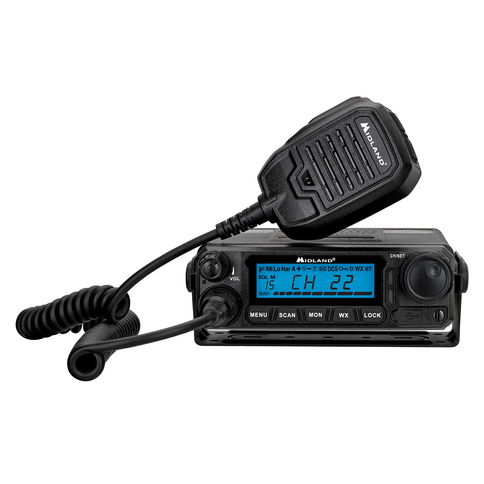 Midland � Mxt500 50 Watt Gmrs Micromobile� Two Way Radio   Farms Ranches Overlanding Trails Off Roaders   8 Repeater Channels   Compact Design External Magnetic Mount 2.1Db Unity Gain Antenna