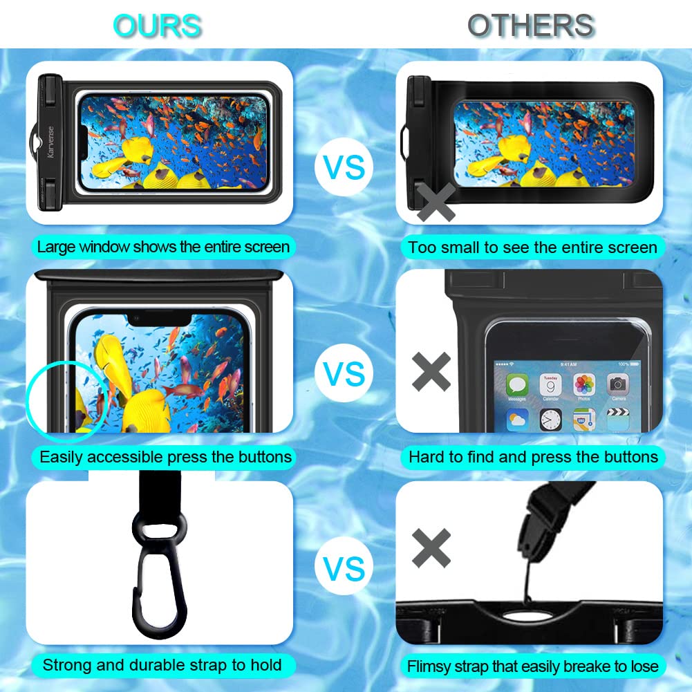 Waterproof Phone Pouch/Case, 2 Pack Waterproof Phone Holder/Bag For Iphone 15 14 13 12 11 Pro Max, Samsung Galaxy, Pixel, Univer