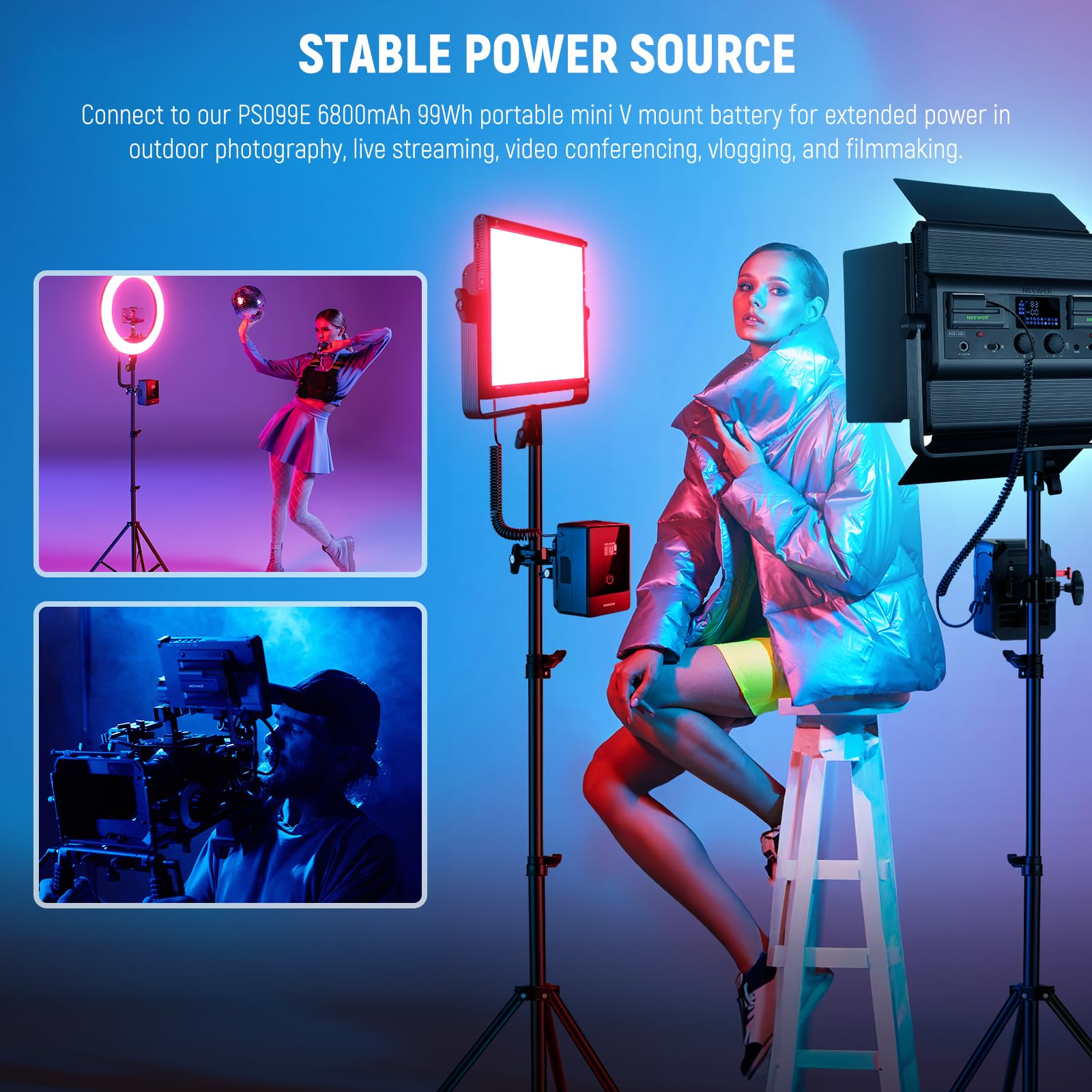 Neewer D Tap To Np F550 Dummy Battery With Cable For V Mount Battery, Stable Power Supply For Rgb660 Rgb1200 Rgb168 Bh20B Led Vi