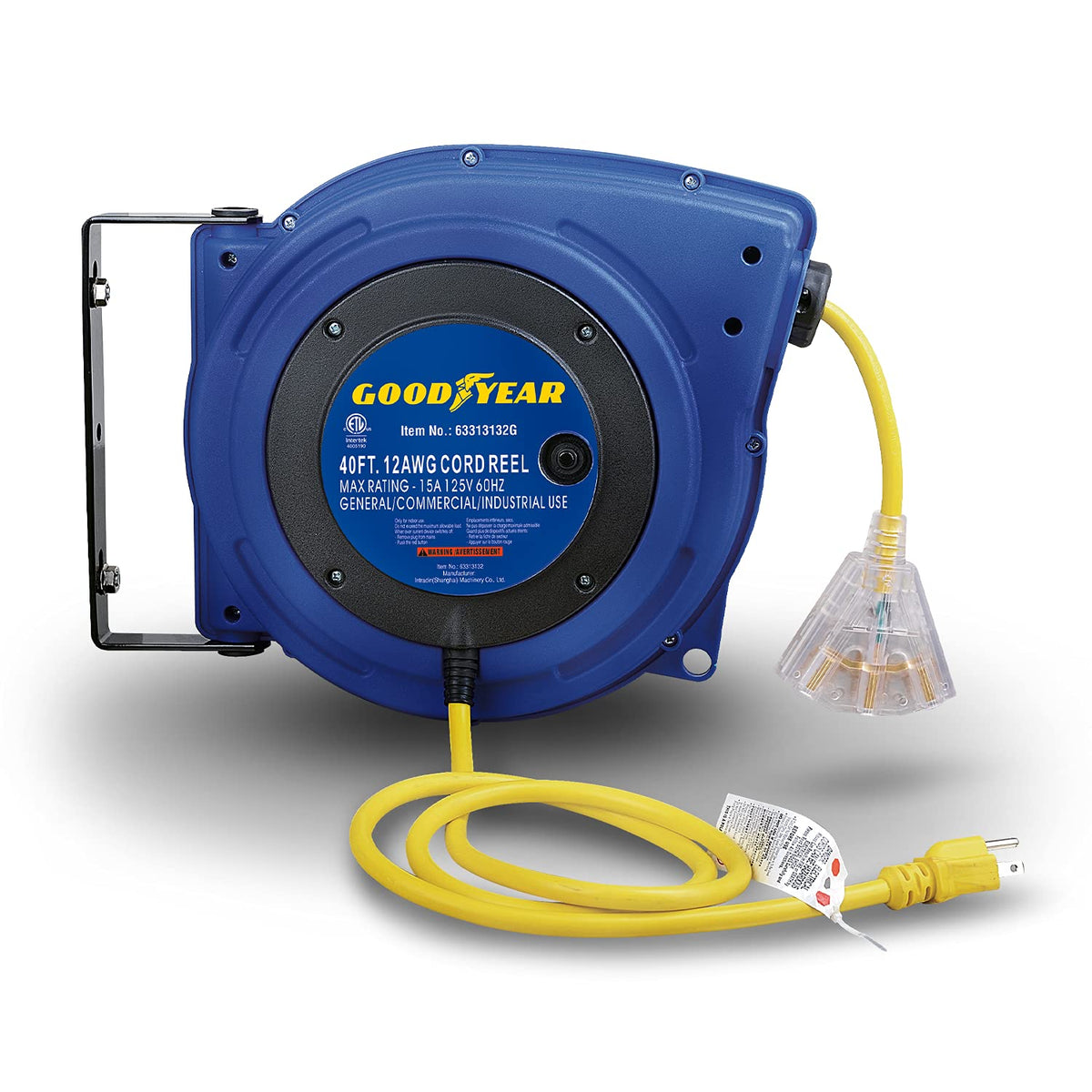 Goodyear Extension Cord Reels (12Awg X 40 Ft (Sjtow Cable) W/Led Light Up Tap)