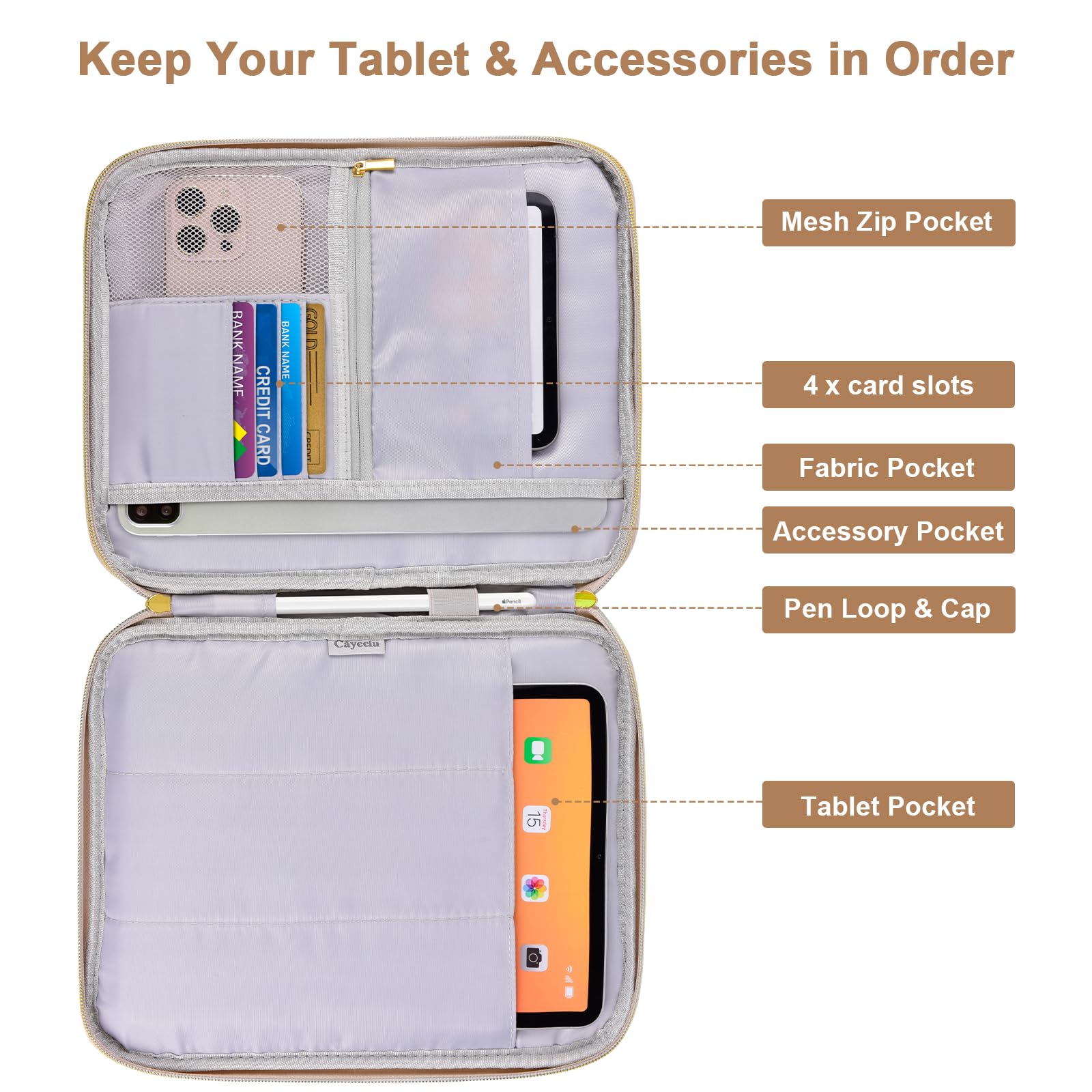 Puffy Ipad Sleeve Case 11 Inch, Padded Tablet Bag For Ipad Pro 11 In (M4), Ipad 10.9 (10Th Gen), Ipad Air 11 In (M2), Galaxy Tab