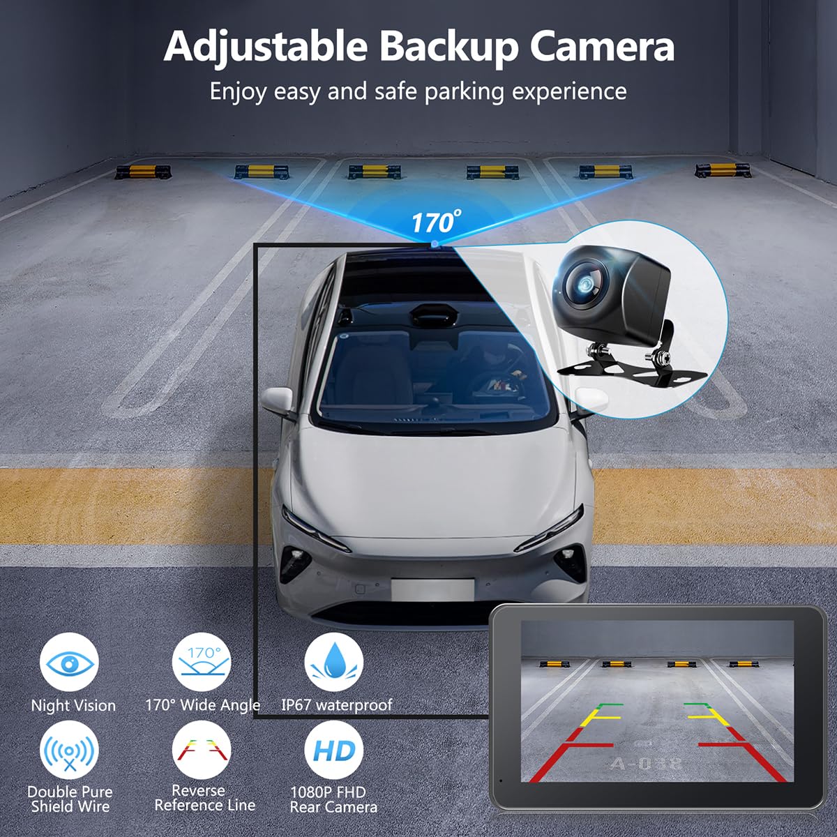 Gegaibe Wireless Car Stereo With Apple Carplay/Android Auto, Portable Touch Screen Car Radio Multimedia Player With Bluetooth, B