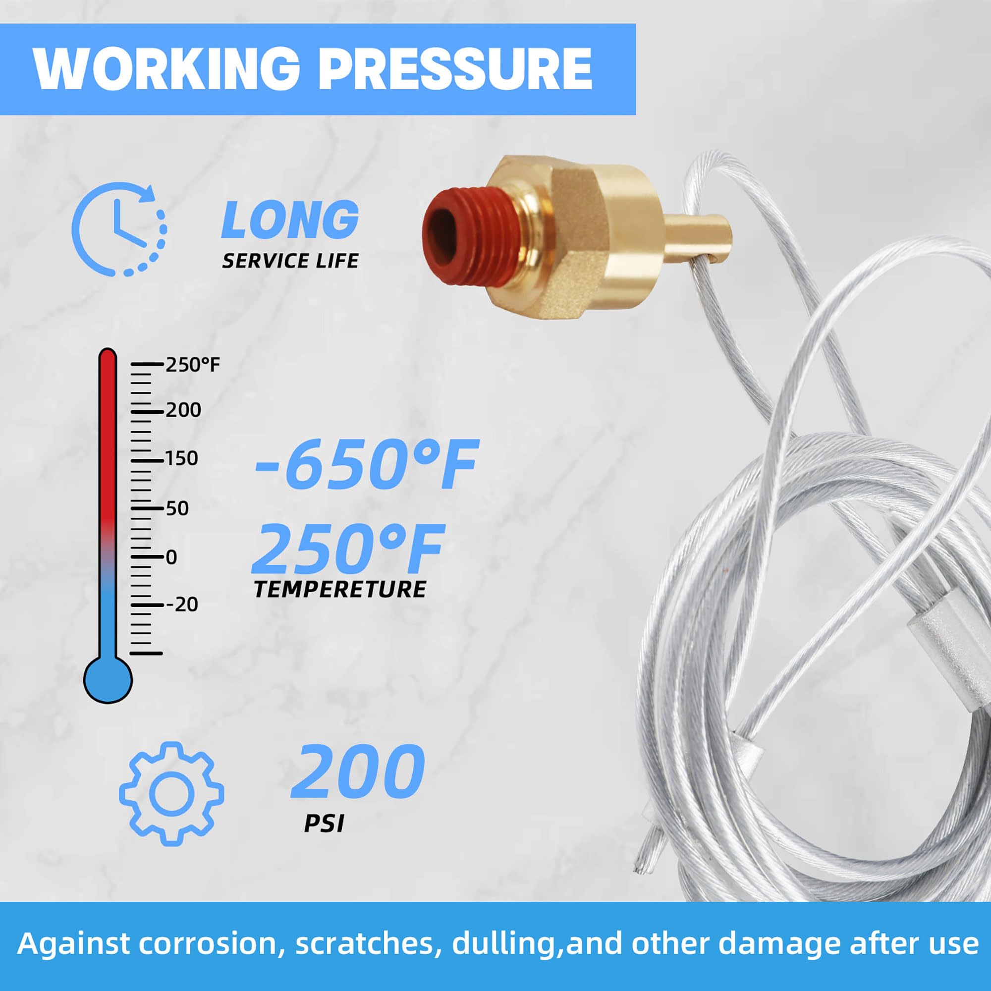 Dazakoot 1/4    Air Compressor Drain Valve With 60    Cable, Air Tank Drain Valve Plug For Semi Truck, Trailer (Replaces Haldex