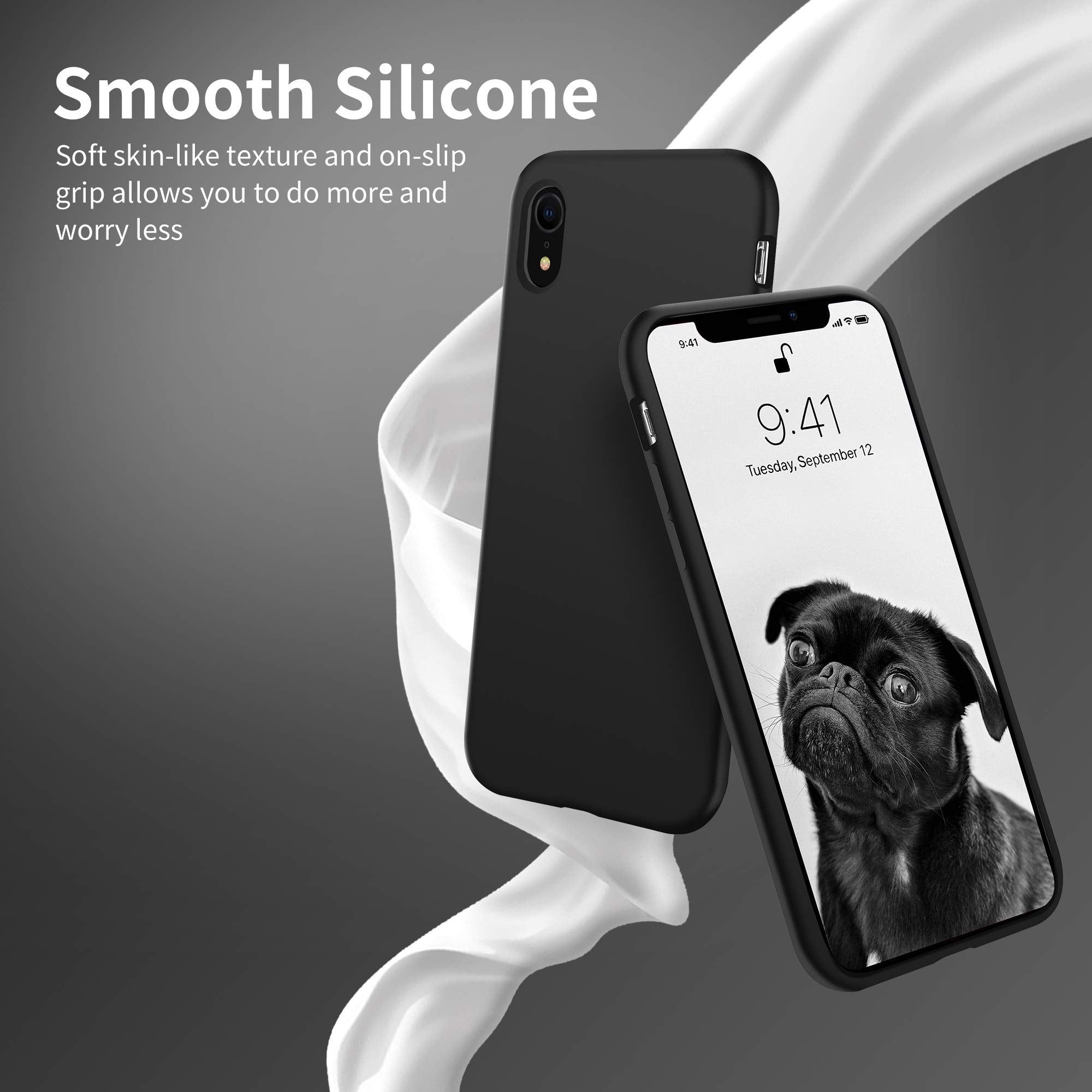 Otofly Compatible With Iphone Xr Case,[Silky And Soft Touch Series] Premium Soft Liquid Silicone Rubber Full Body Protective Bum