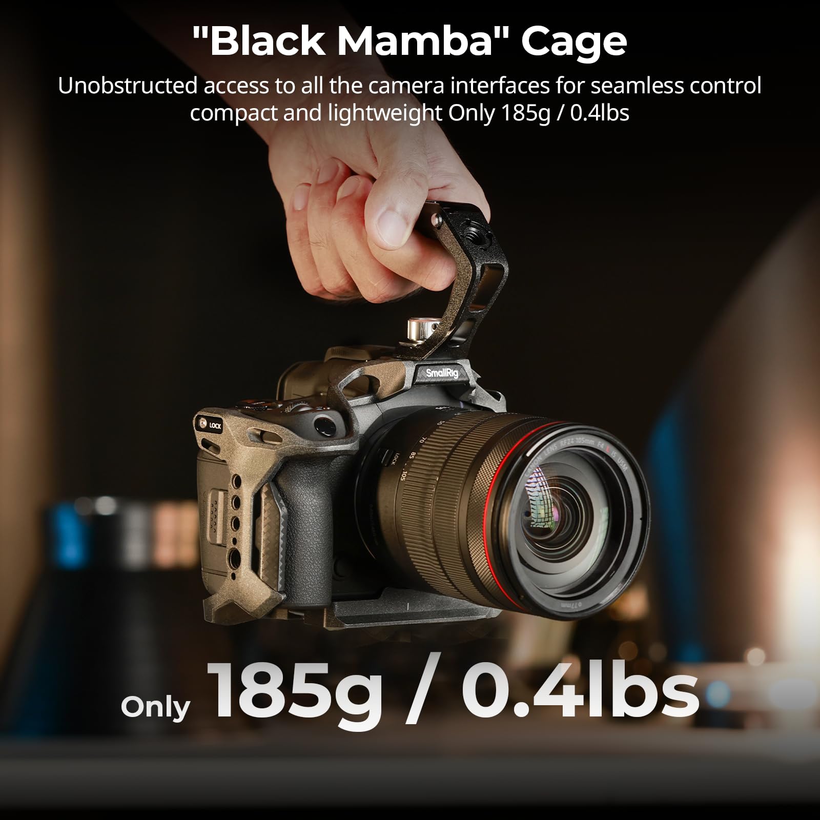 Smallrig Black Mamba Camera Cage For Canon R5 Mark Ii, Aluminum Alloy Camera Rig With Cold Shoe, 1/4-20 & 3/8-16 Threaded Ho