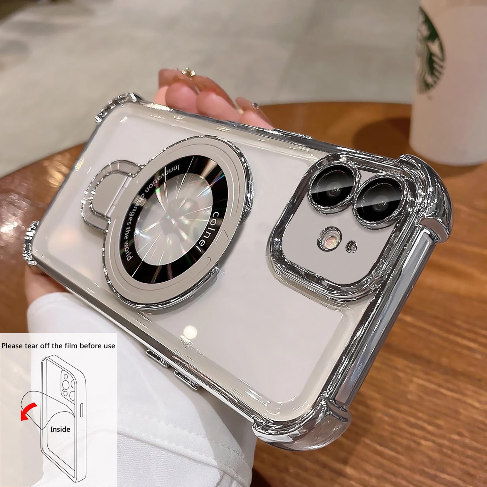 Uioeua For Iphone 12 Case With Magnetic Ring Stand,[Compatible With Magsafe] Four Corners Shockproof [Military Grade Drop Protec