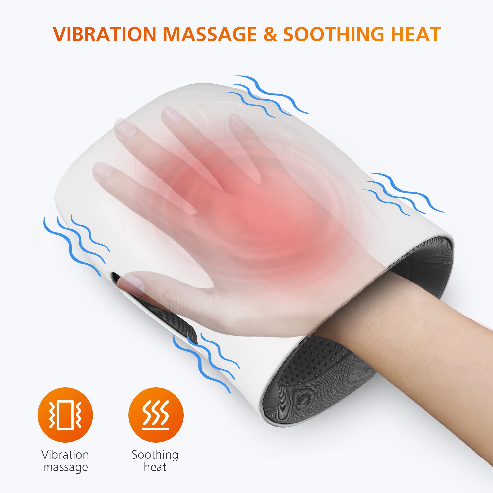 Snailax Hand Massager With Heat And Compression, Vibration, Cordless Hand Massager, 3 Compression Intensities, Rechargeable, Gif