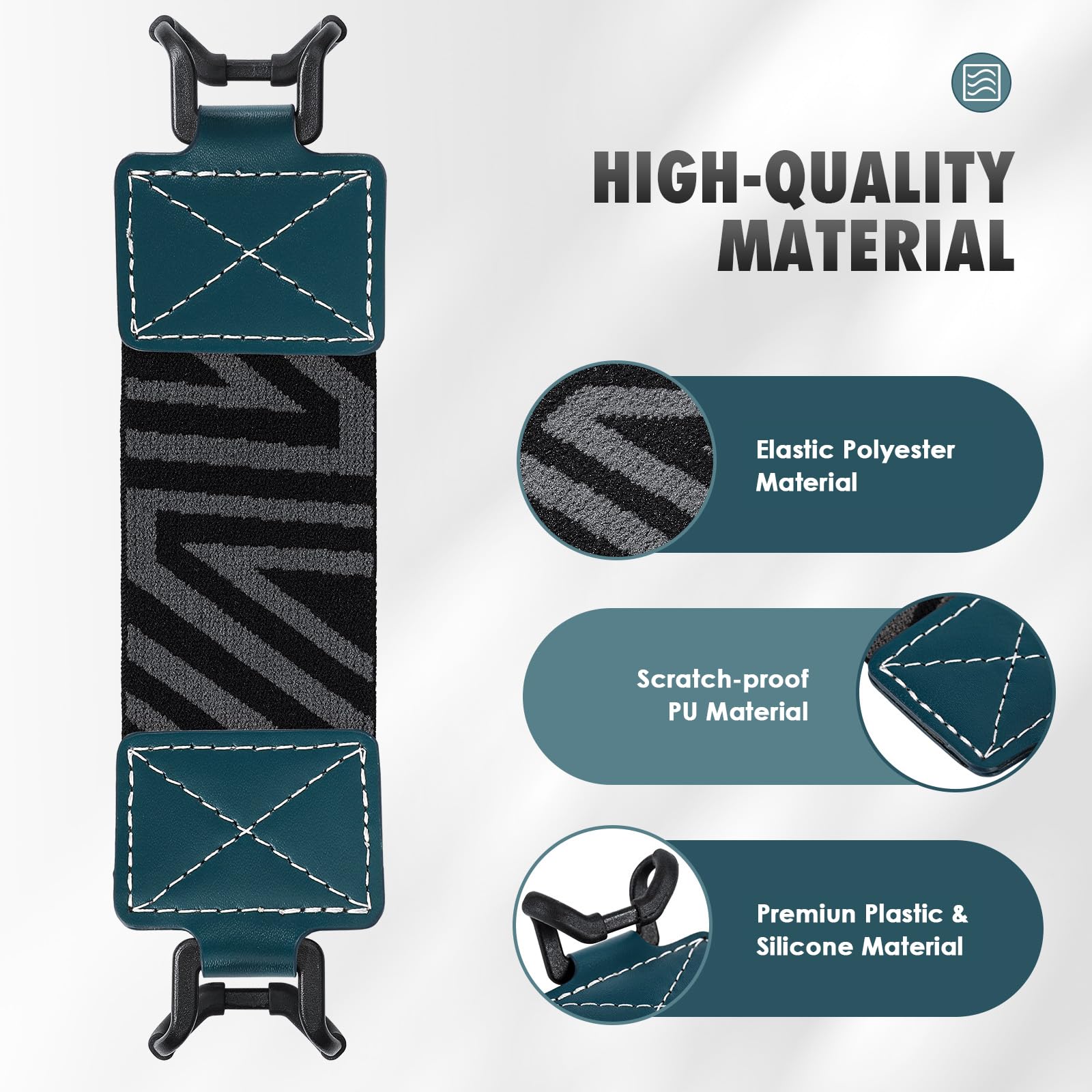 MoKo Security Hand Strap for 9 11 Inch Tablet, iPad/iPad Pro/iPad Air/Kindle Fire HD/Samsung, High Elasticity Versatile Hand Strap Lightweight Finger Grip Holder, Lake Blue