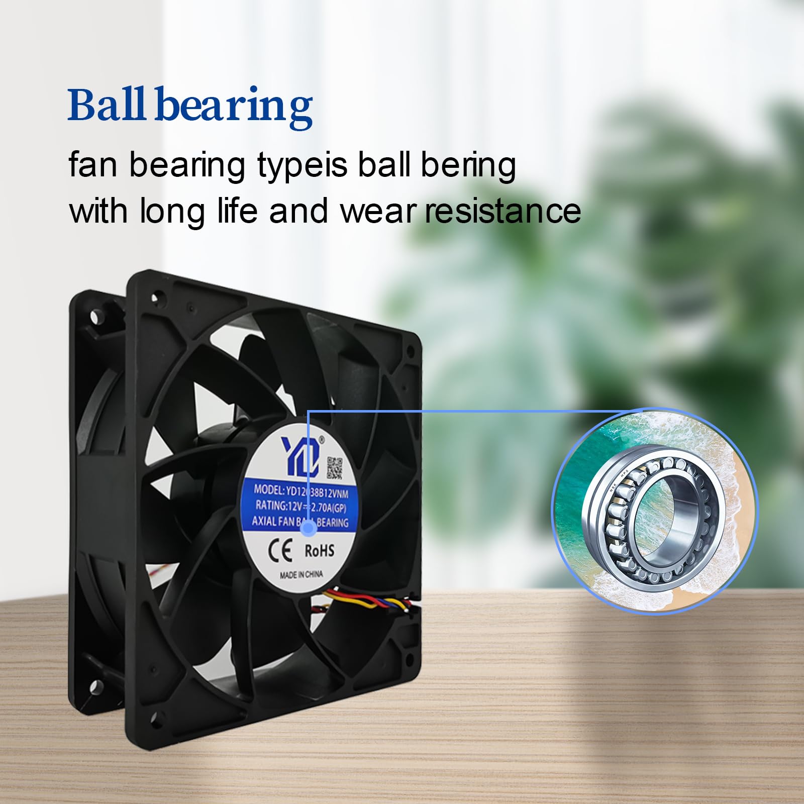 120Mm Cooling Miner Fan High Speed Dual Ball Bearing Bitcoin(Btc) Mining Machine Fan, Asic Antminer Replacement Fan For Bitmain