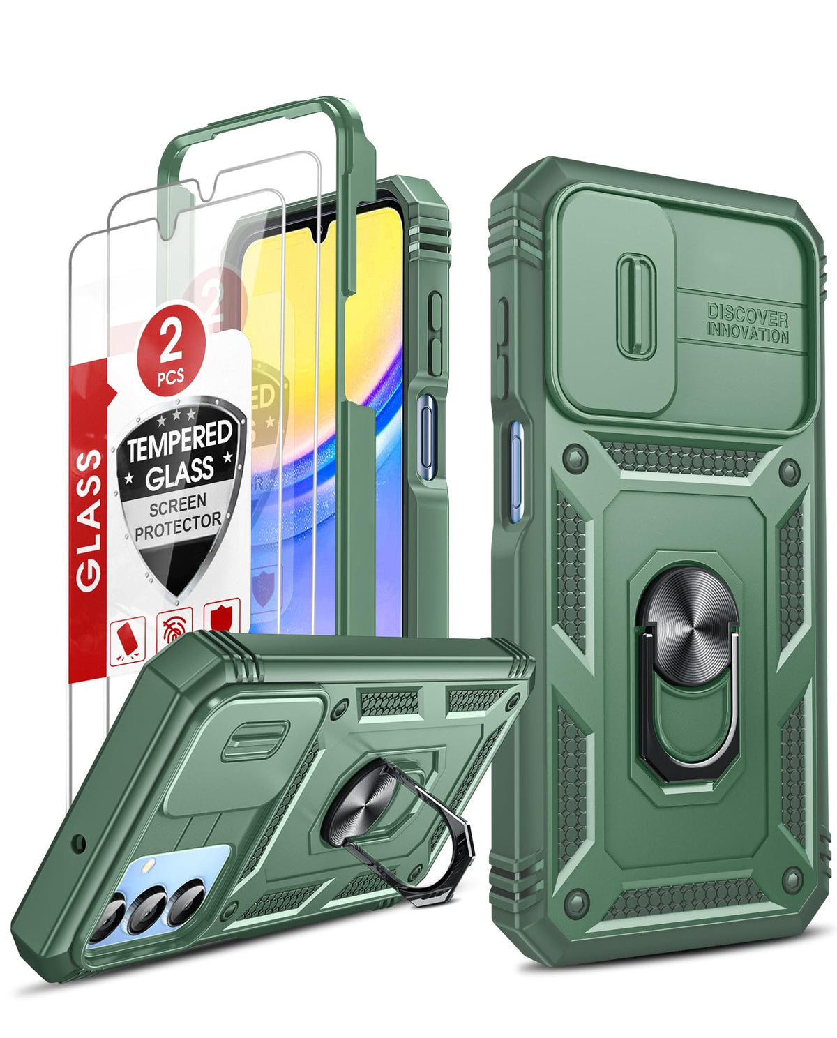 Leyi Compatible For Samsung A15 5G Phone Case: A15 5G Screen Protector With Galaxy A15 Case, Magnetic Rotatable Kickstand, Heavy