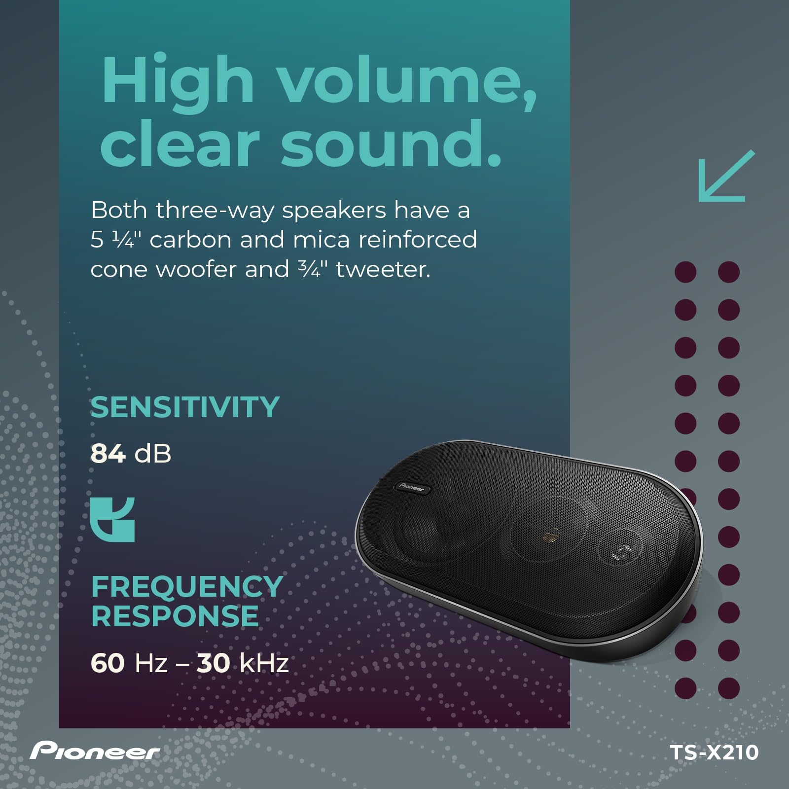 Pioneer Ts X210 3 Way Surface Mount Car Speakers With 100 W Max Power (Pair)