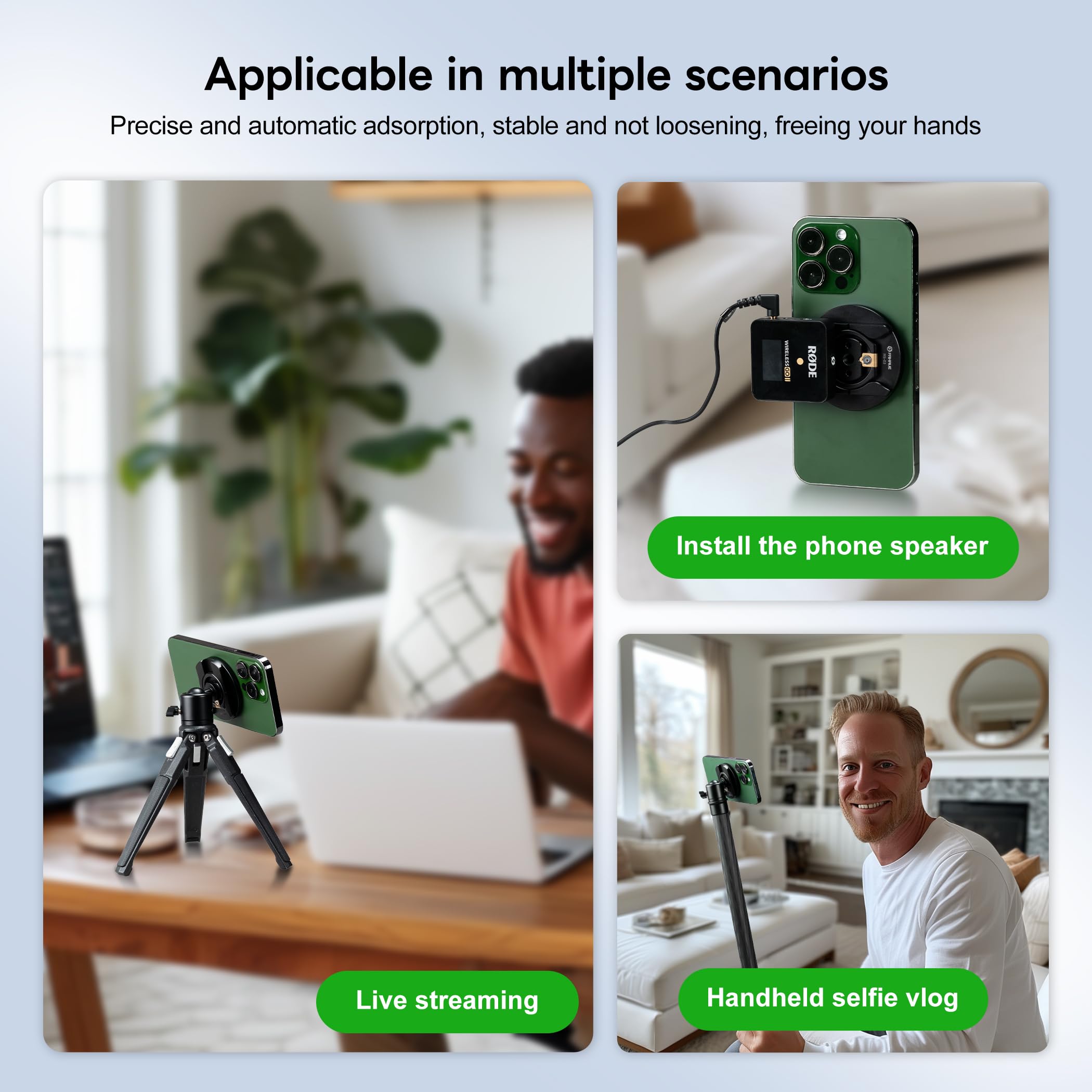 Fanaue Magnetic Phone Ring Holder, Cell Phone Finger Ring Grip Stand For Magsafe, Kickstand Smartphone Tripod Mount Adapter With