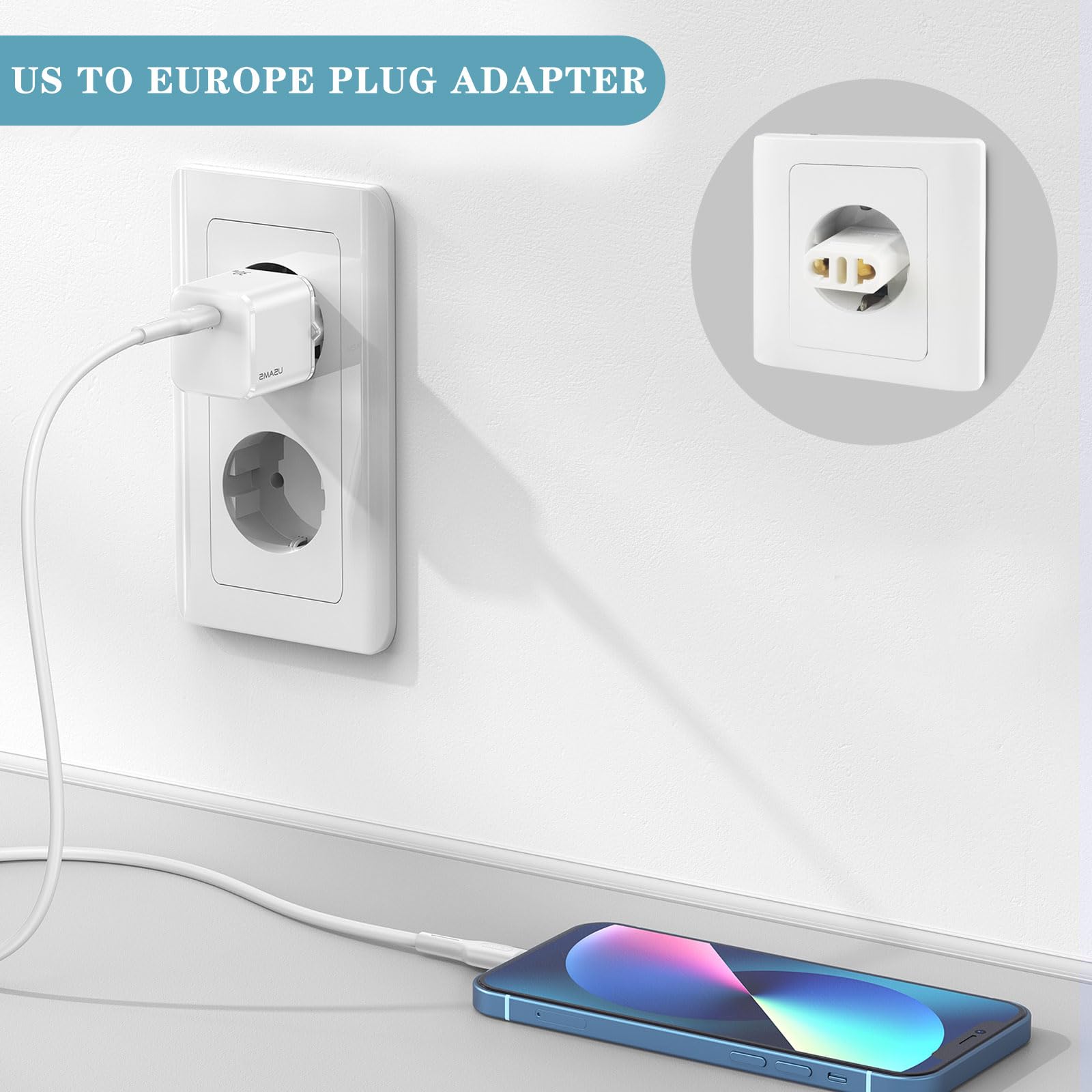 European Travel Plug Adapter, 4 Pack Type F Plug Adapter, Us To Europe Plug Adapter, European Plug Adapter, Adapter For Europe P