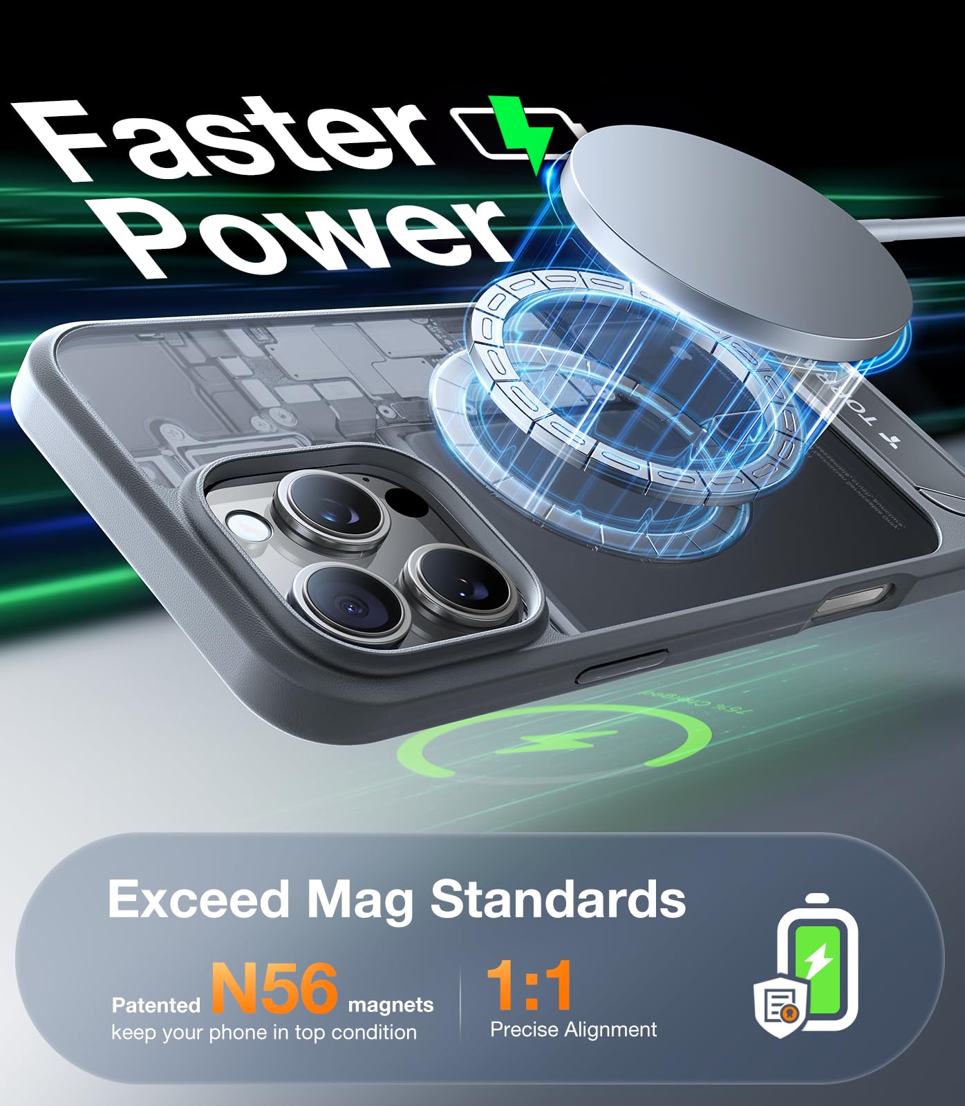 Torras Strong Magnetic & Seamless Stand For Iphone 16 Pro Case, Fit For Magsafe, Military Grade Drop Tested Adjustable Kickstand