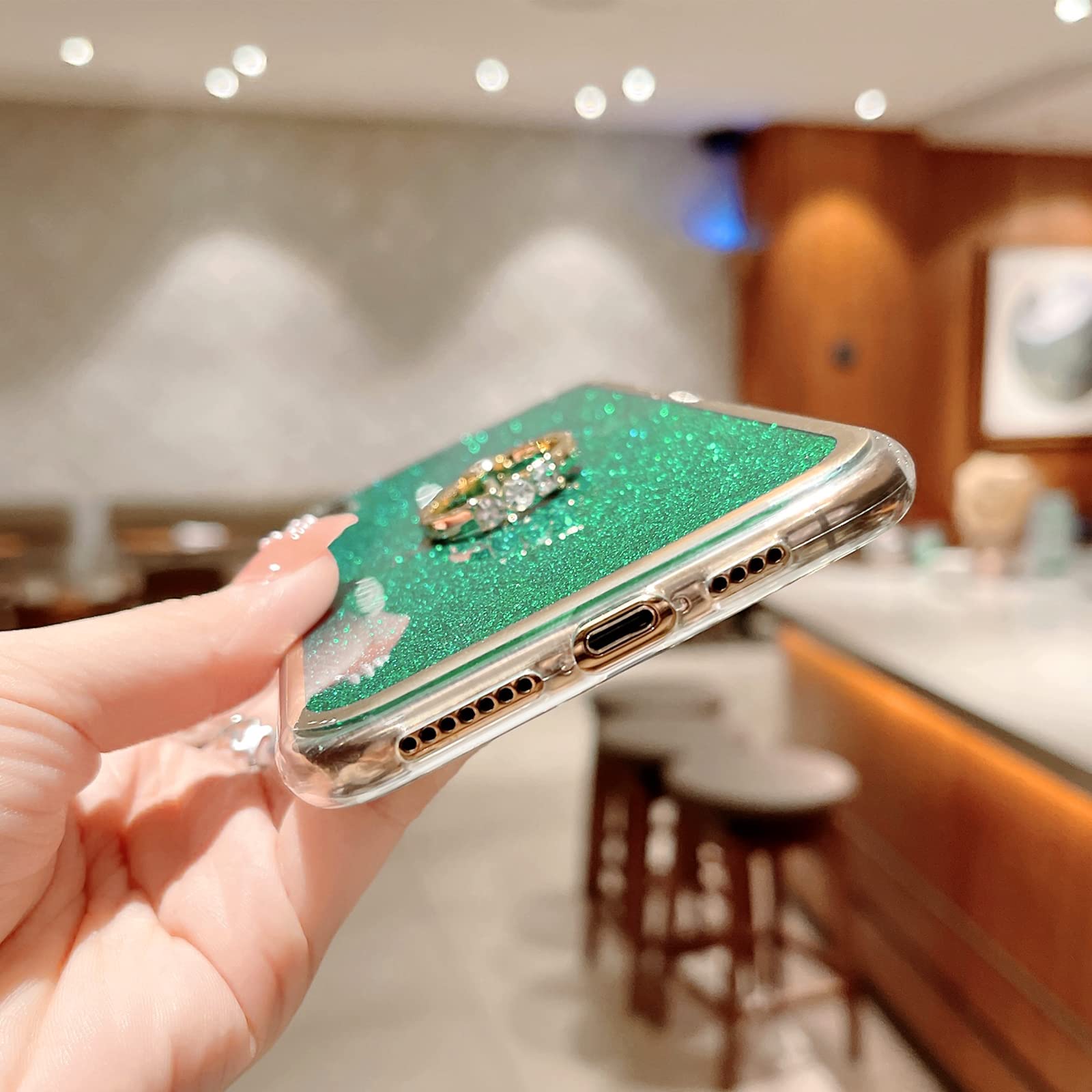 Easyscen For Galaxy Note 20 5G Phone Case, Case For Samsung Galaxy Note 20 With Kickstand Ring Glitter Sparkly Soft Slim Silicon