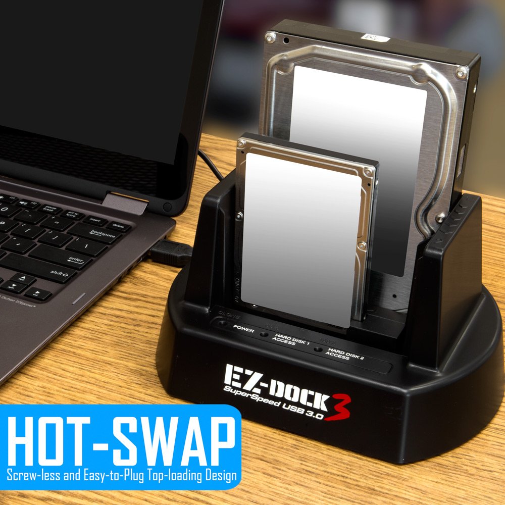 Kingwin Usb 3.0 To Sata/Ssd Dual Bay Hard Drive Docking Station W/Offline Clone Function. Compatible W/ 2.5   /3.5    Inch Sata