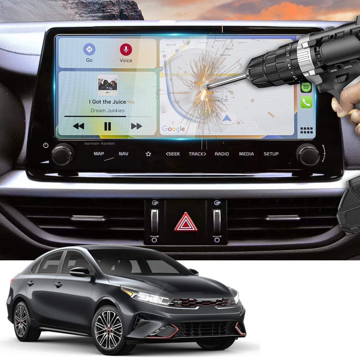 Yee Pin 2024 Forte Screen Protector - Matte Anti Glare Tempered Glass For 2022 2023 2024 Kia Forte Gt Line/Gt/Gt Manual Accessories 10.25' Radio Screen Saver