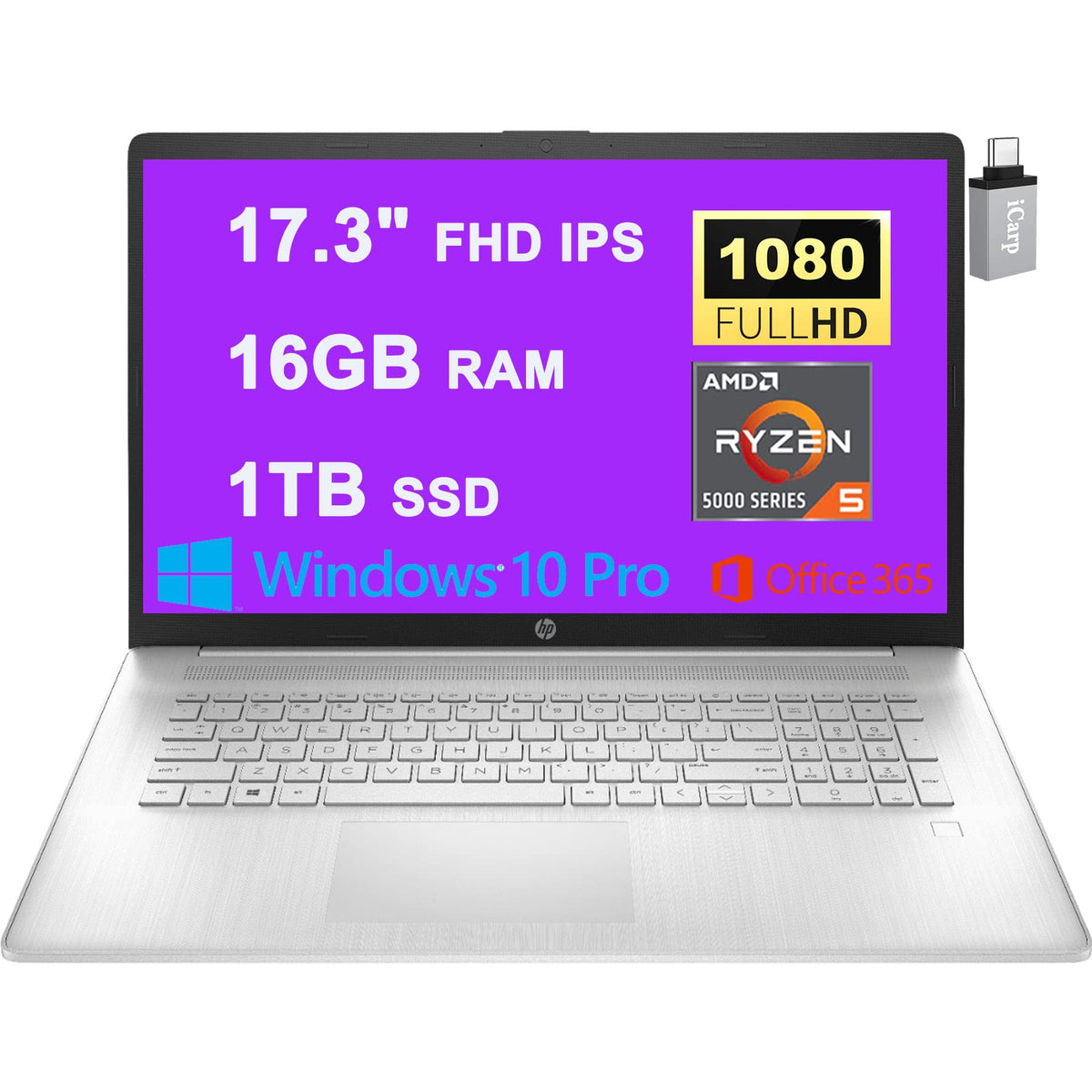 Hp Flagship 17 Business Laptop Computer 17.3'' Fhd Ips Display Amd Hexa-Core Ryzen 5 5500U (Beats I7-1160G7) 16Gb Ram 1Tb Ssd Fi