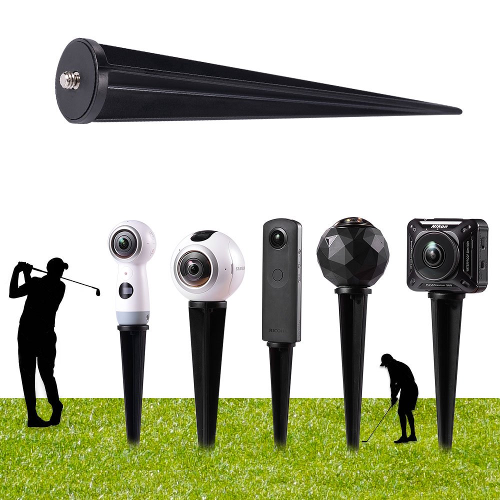 Spike Pole Mount Ground Stake For Insta360 One R Samsung Gear 360 2017 Edition Cam,360Fly 360� Cam,Ricoh Theta V Sc2 M15,Lg 360,Nikon Keymission 170/360&Garmin Virb 360 Cam
