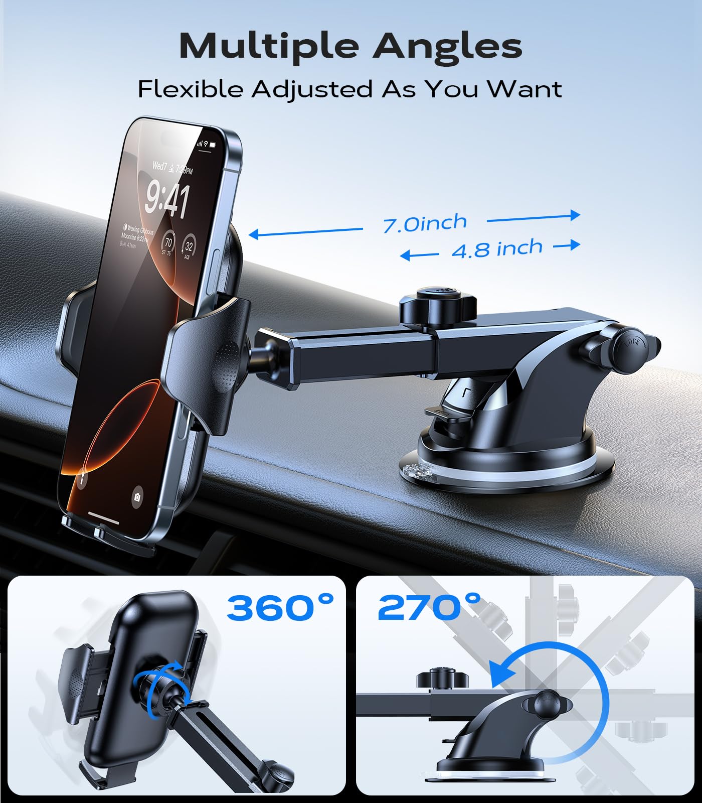 Vicseed [True Strongest Suction] [Pro Rally Racing-Grade] Phone Holders For Your Car 2025 Upgraded Car Phone Holder Mount Truck