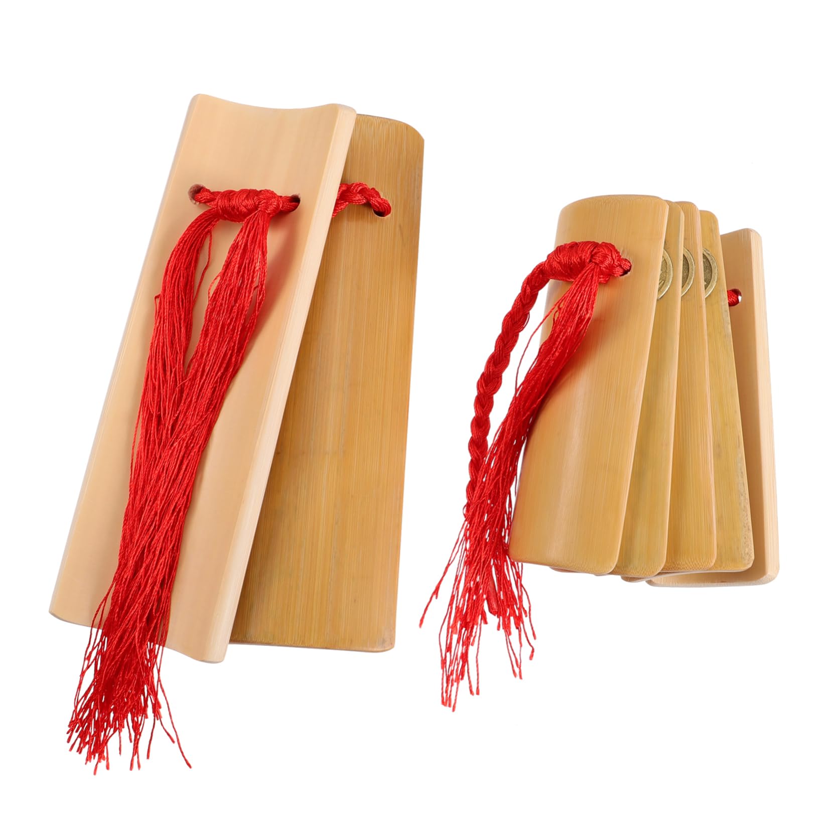 SUPVOX 1pair Bamboo Allegro Castanets Rhythm Ball Kuaiban Musical Instrument Accessory for Adults