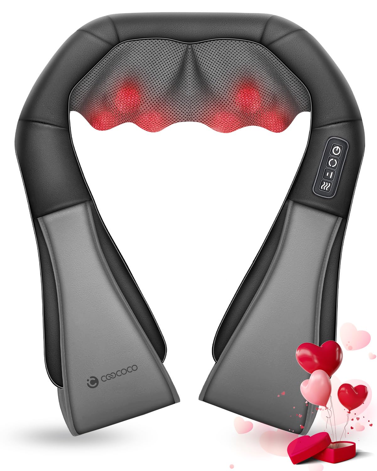 Coococo Shiatsu Neck And Back Massager, Valentines Day Gifts For Him Her, 8 Massage Nodes 3D Neck & Shoulder Massager For Deep T