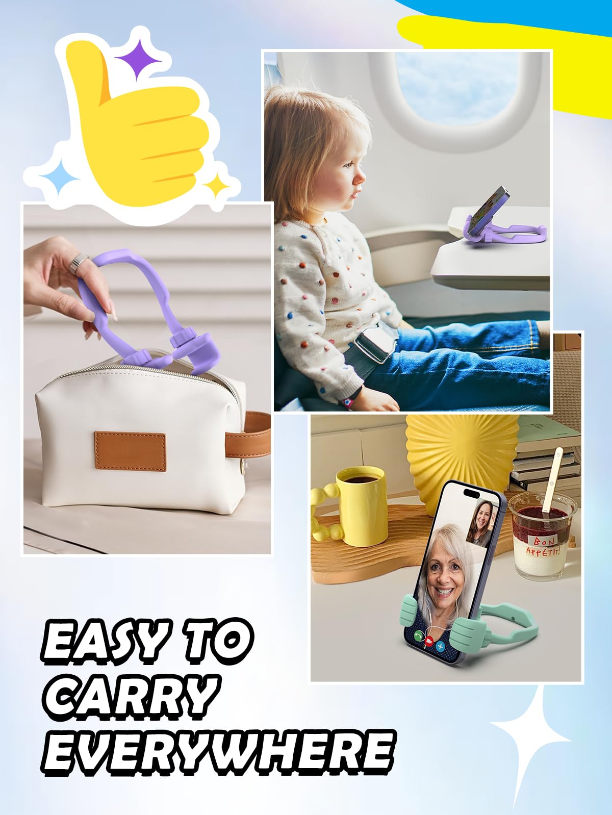 Stocking Stuffers For Teens Girls Adults Women Gifts For Christmas Cell Phone Stand: Upgrade Adjustable Lazy Thumbs Up Phone Hol