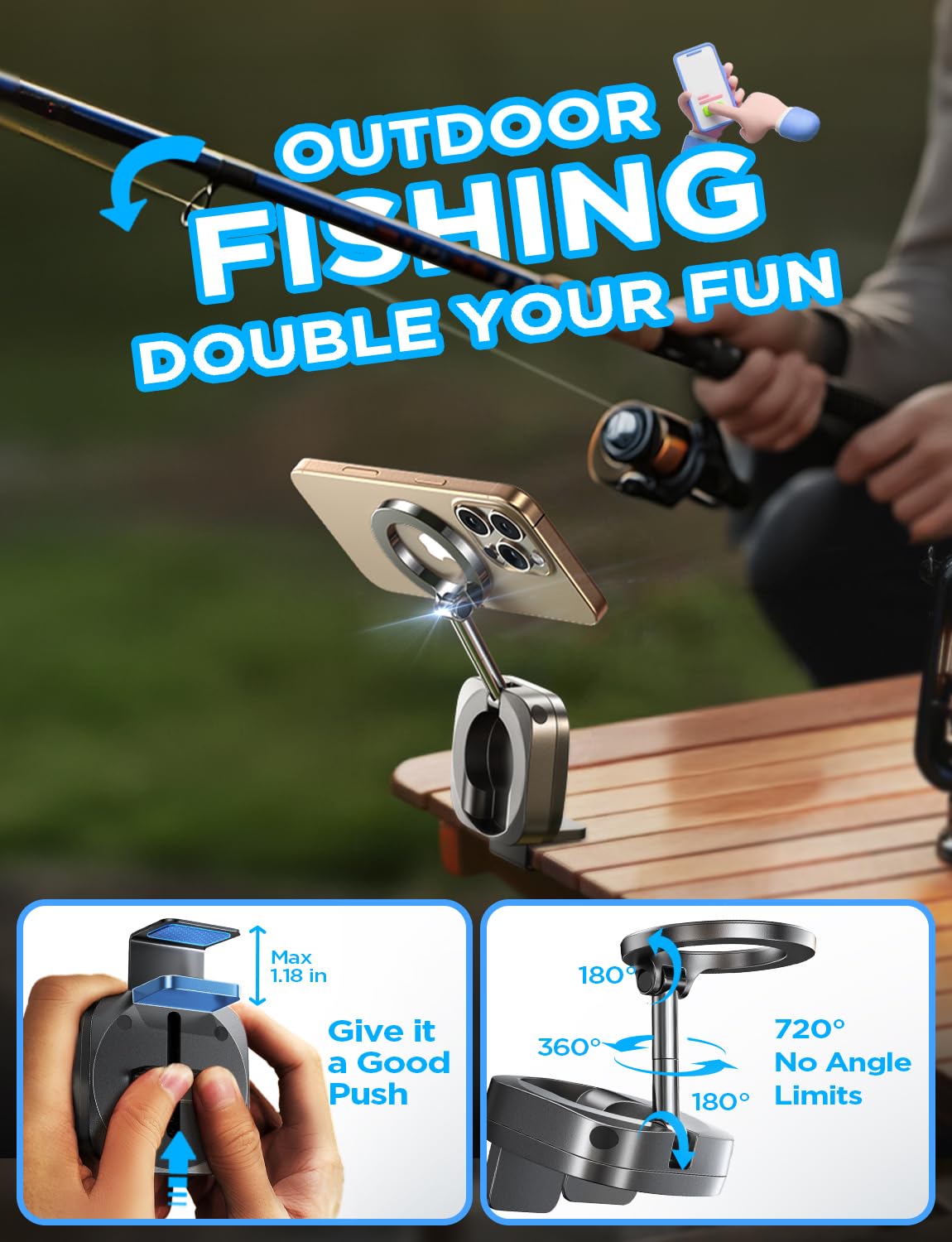 Lisen Airplane Travel Essentials Phone Holder For Magsafe Accessories, Handsfree For Magsafe Phone Stand Plane Travel Essentials