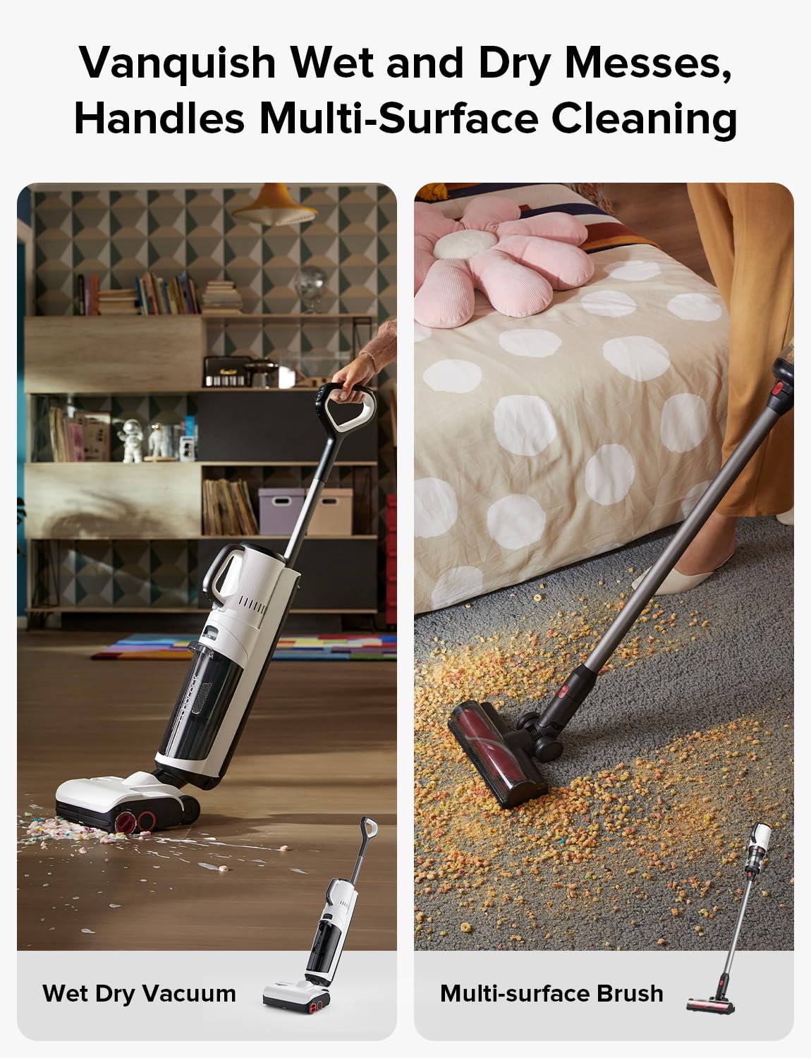 Roborock Dyad Pro Combo Wet Dry Vacuum Cleaner, 5 In 1 Cordless Vacuum For Multi Surface, 17000Pa Suction, Vanquish Wet And Dry