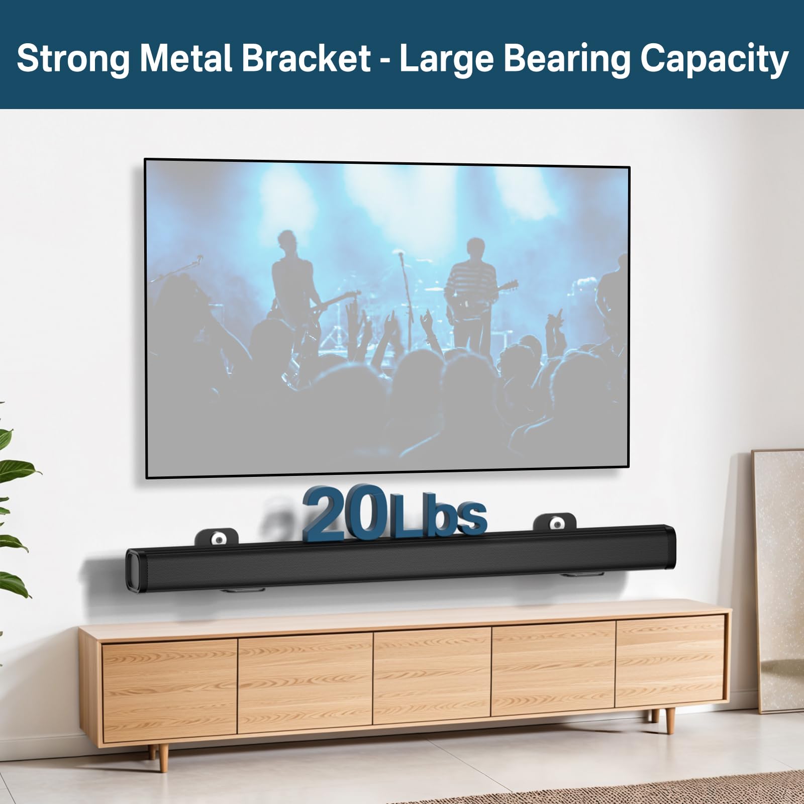 Notiela Soundbar Mount Shelf For Samsung, Sony, Lg, Vizio, Bose, Onn And More Soundbar Wall Mount Bracket   Sound Bar Mounts Und