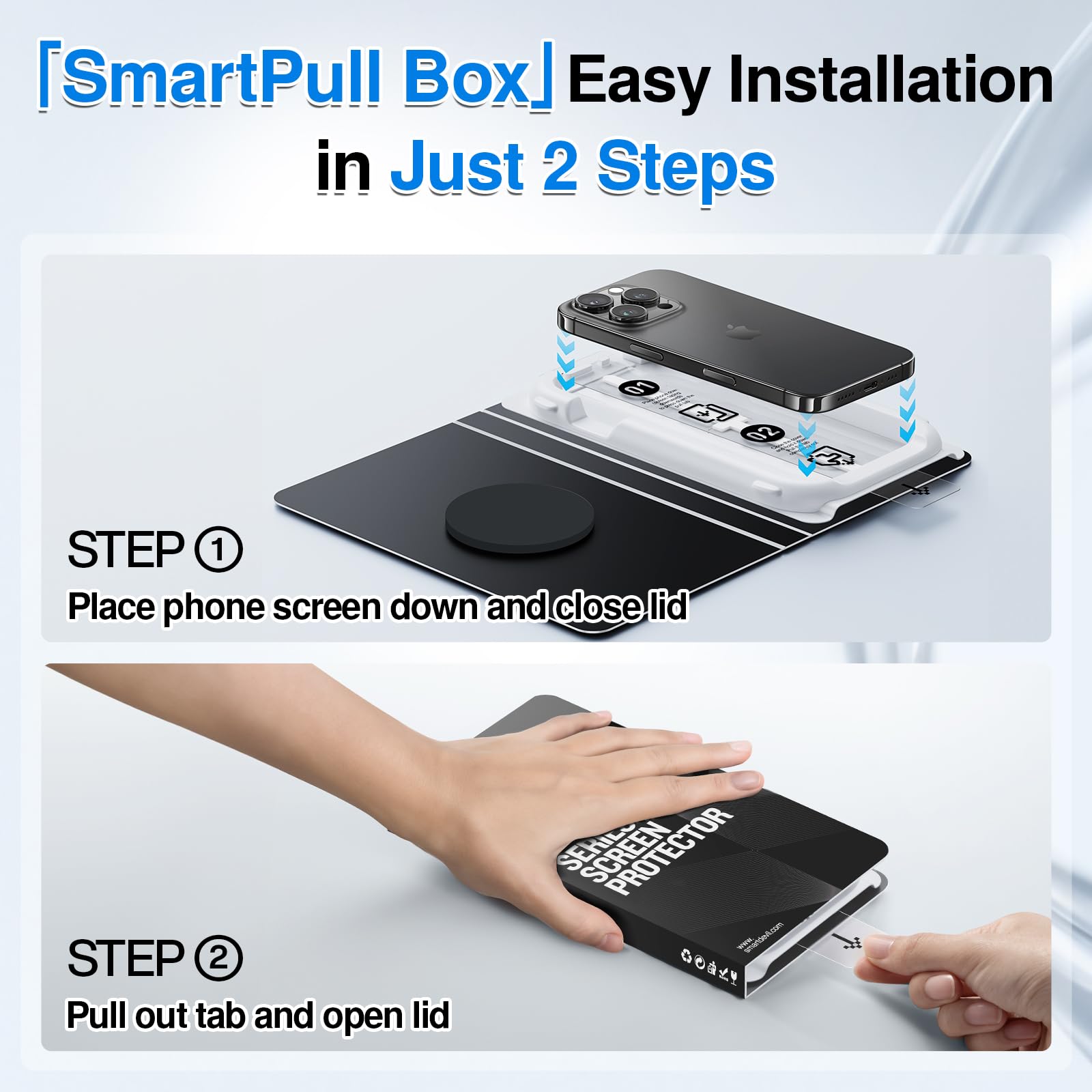 Smartdevil 3 Pack Screen Protector For Iphone 16 Pro, Bubble And Dust Free Box, Hd Tempered Glass, Military Grade Shatterproof &