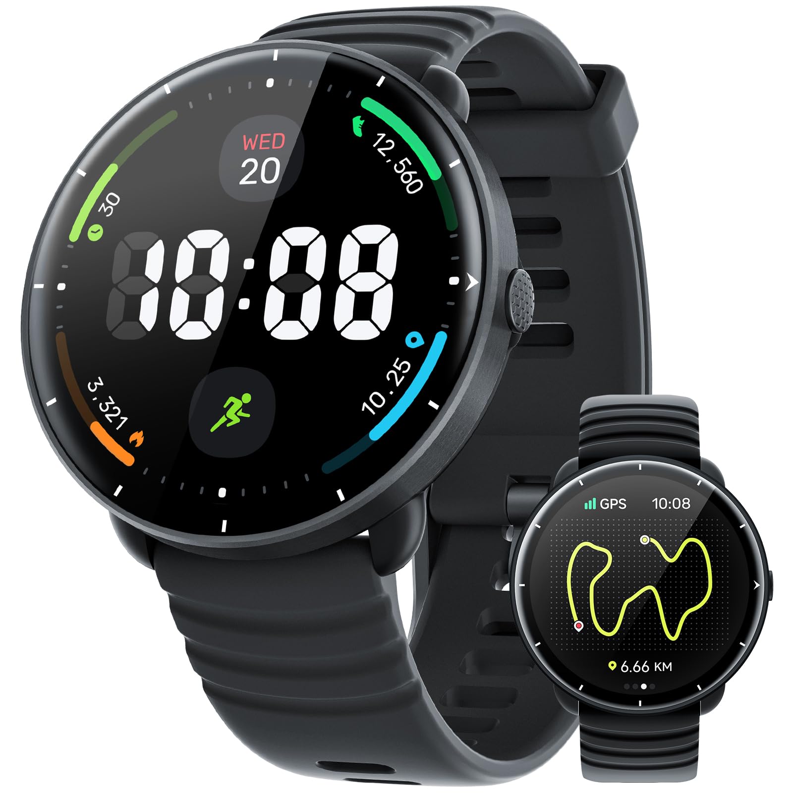 Parsonver Smart Watch for Swimming, 5ATM Waterproof Watch for Pool & Open Water, AI Swim Analysis, Built-in GPS & Compass, AMOLE