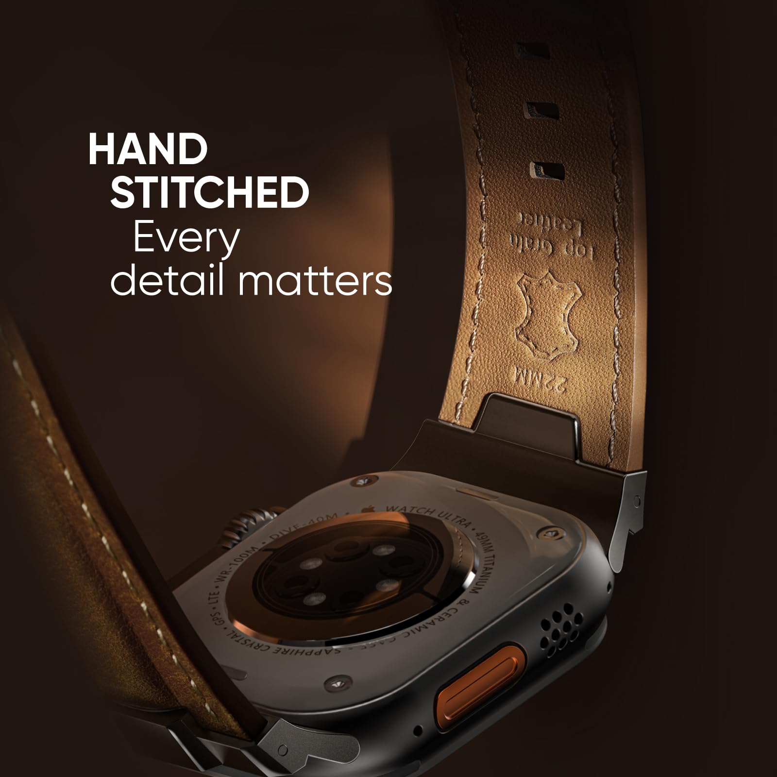 Suitisbest Leather Bands Compatible For Apple Watch Ultra Band 49Mm 46Mm 45Mm 44Mm 42Mm, Genuine Leather Rugged Durable Matel Co